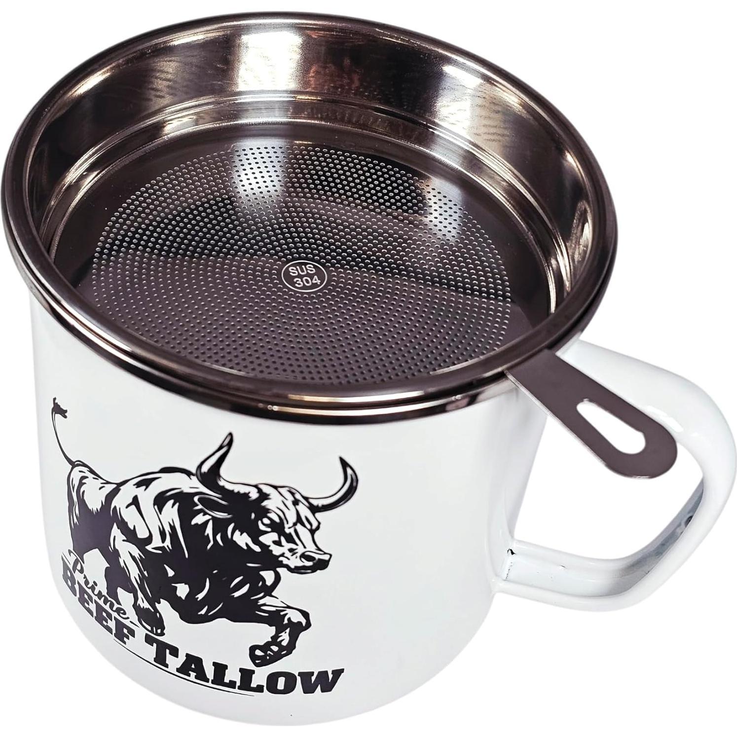 Contenedor de Sebo de Res 1.13L Prime Beef Tallow con Colador