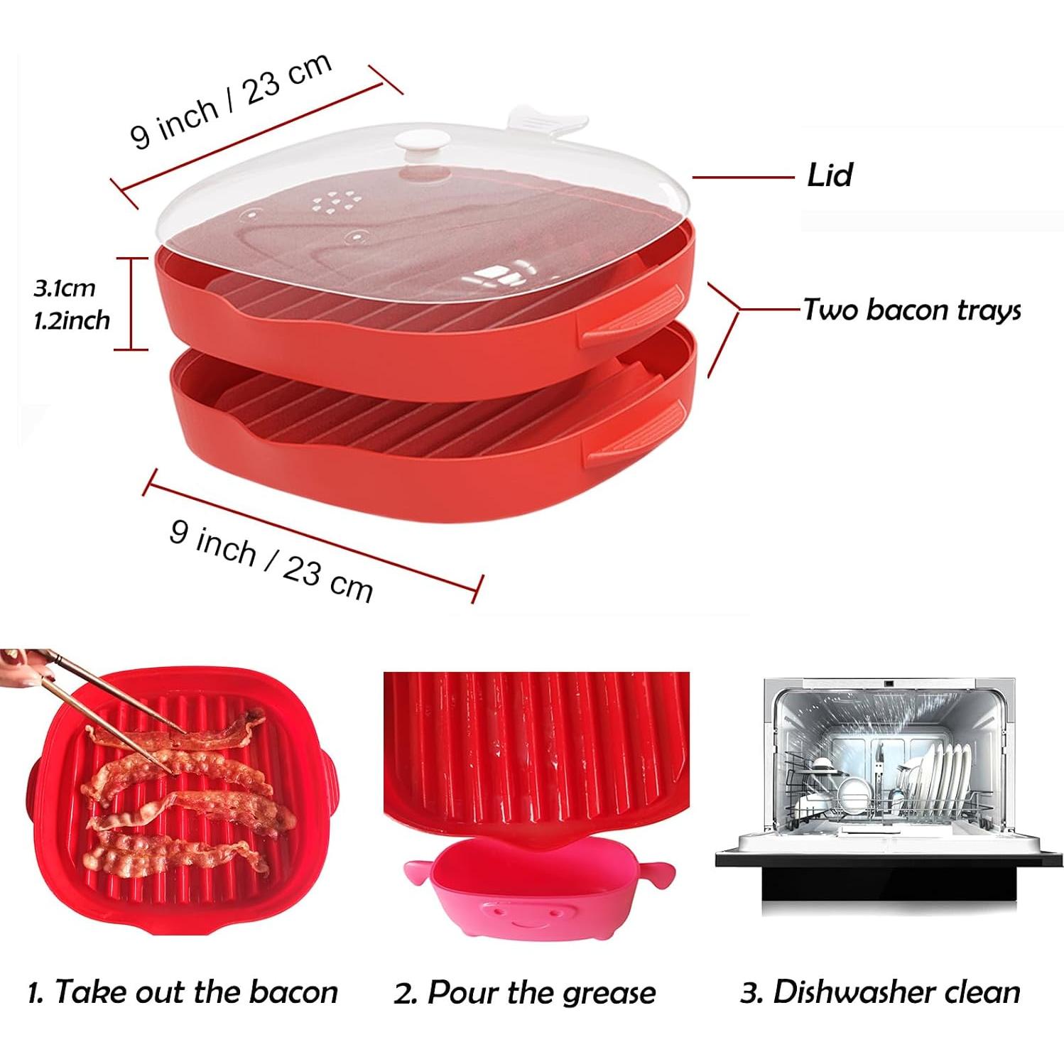 Horno Microondas NICO SEEWONDER para Bacon con Tapa Antisalpicaduras