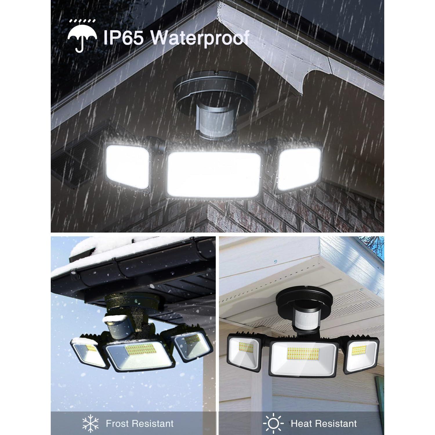 Luz de Inundación LED Inteligente Onforu 65W con Sensor de Movimiento, 5500LM, Control APP, Negro