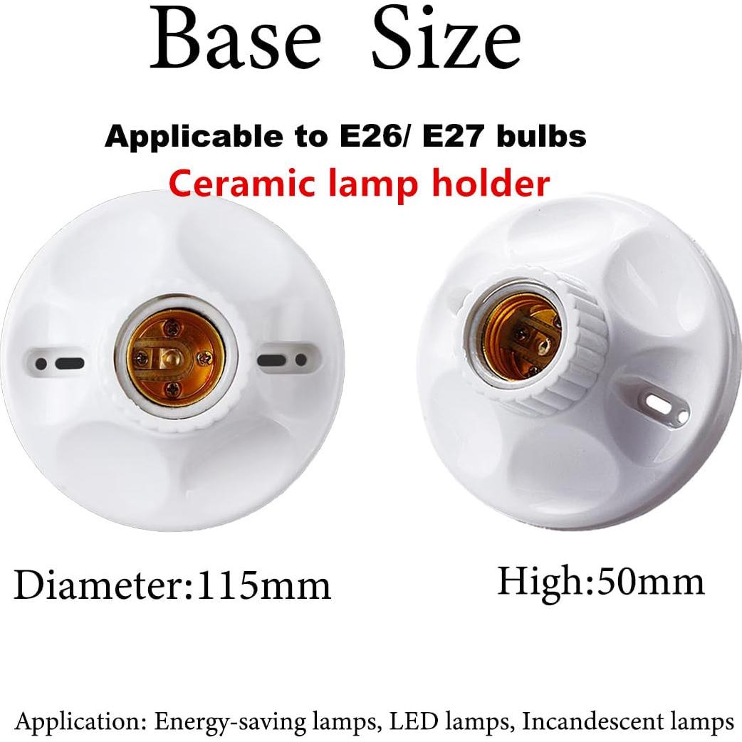 Portalámparas colgante E26/E27 con cable de 6.1m y interruptor