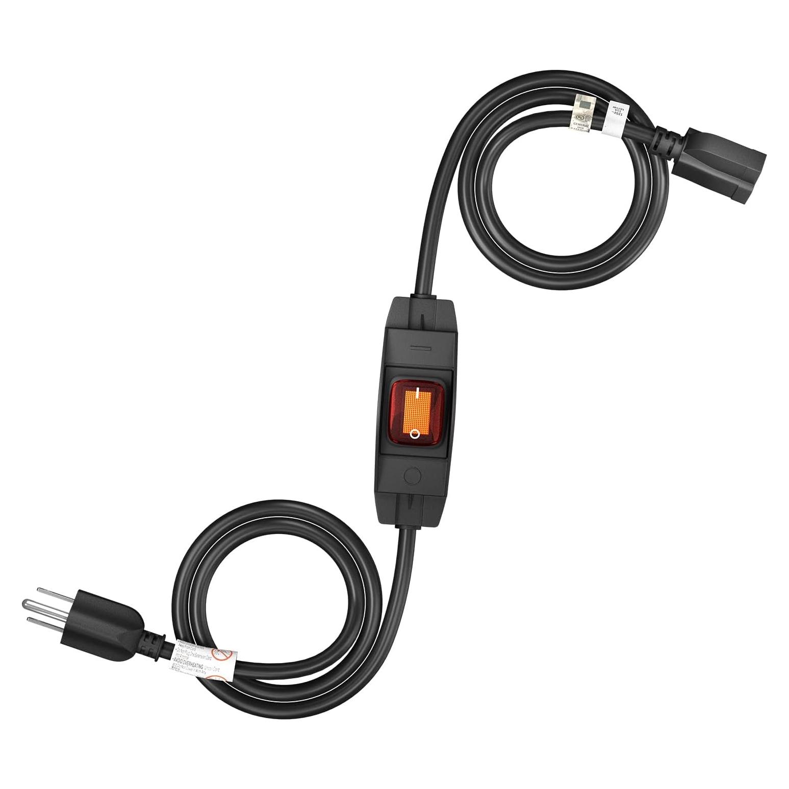 Cable de Extensión Impermeable 1.83m FIRMERST 1875W con Interruptor