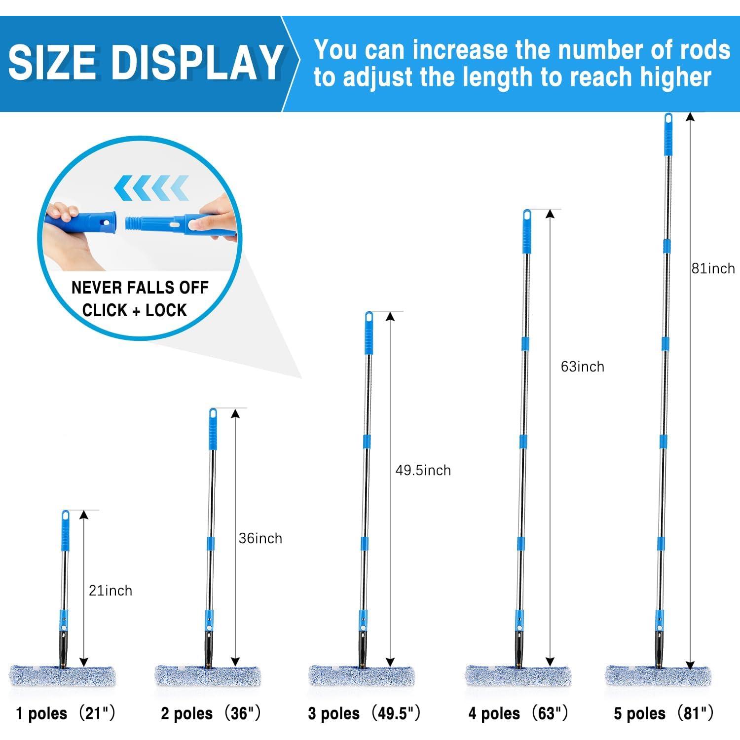 Kit Profesional de Limpieza de Ventanas Feeloco 1.35 kg con Polo Extensible