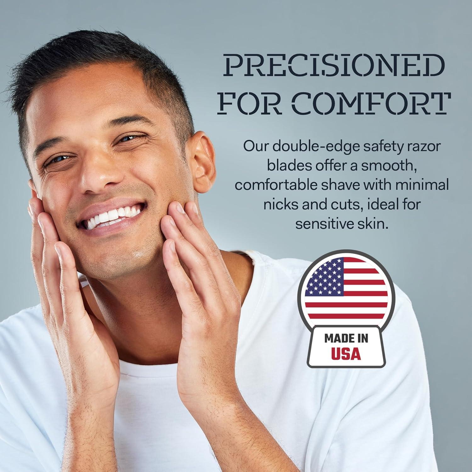 Cuchillas de Afeitar Doble Filo Battle Brothers - Acero Inoxidable, 50 Unidades