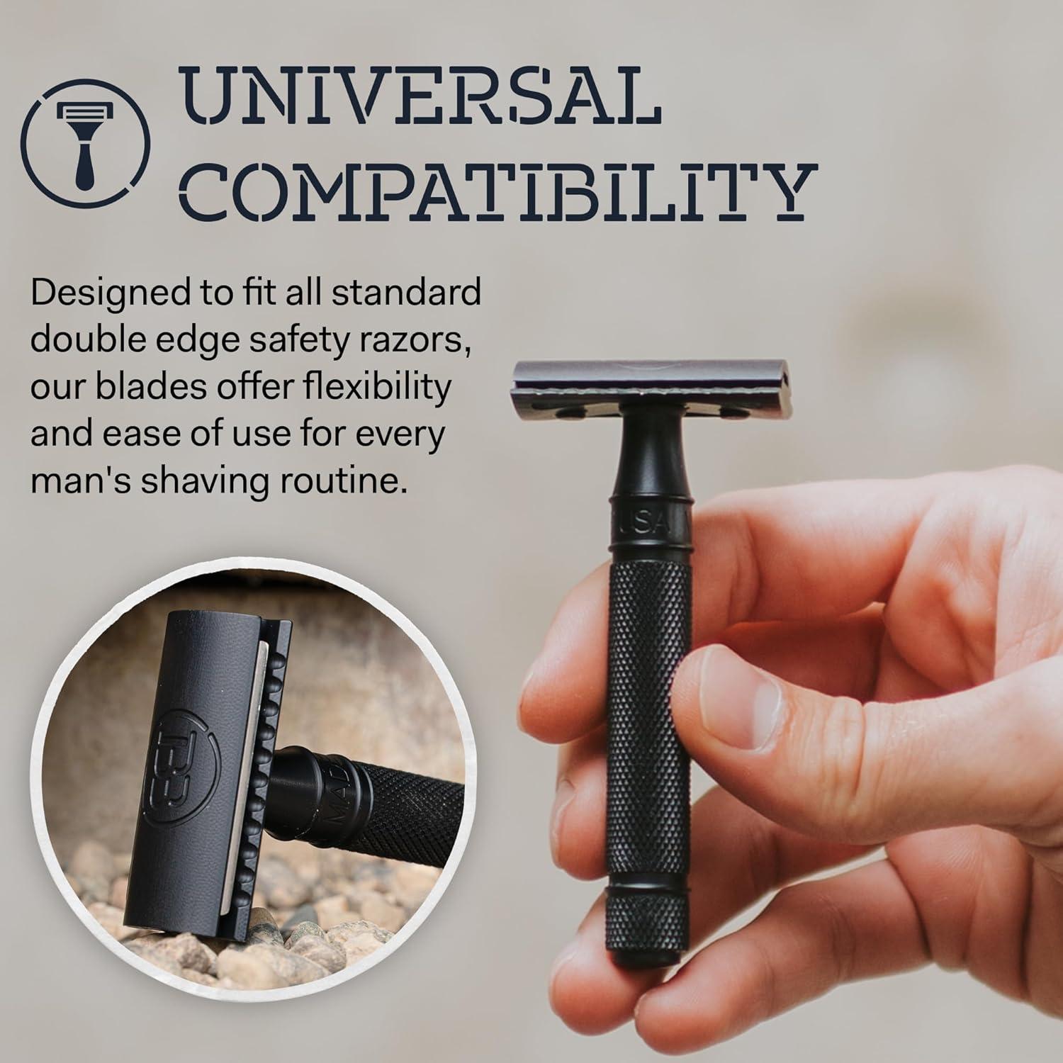 Cuchillas de Afeitar Doble Filo Battle Brothers - Acero Inoxidable, 50 Unidades