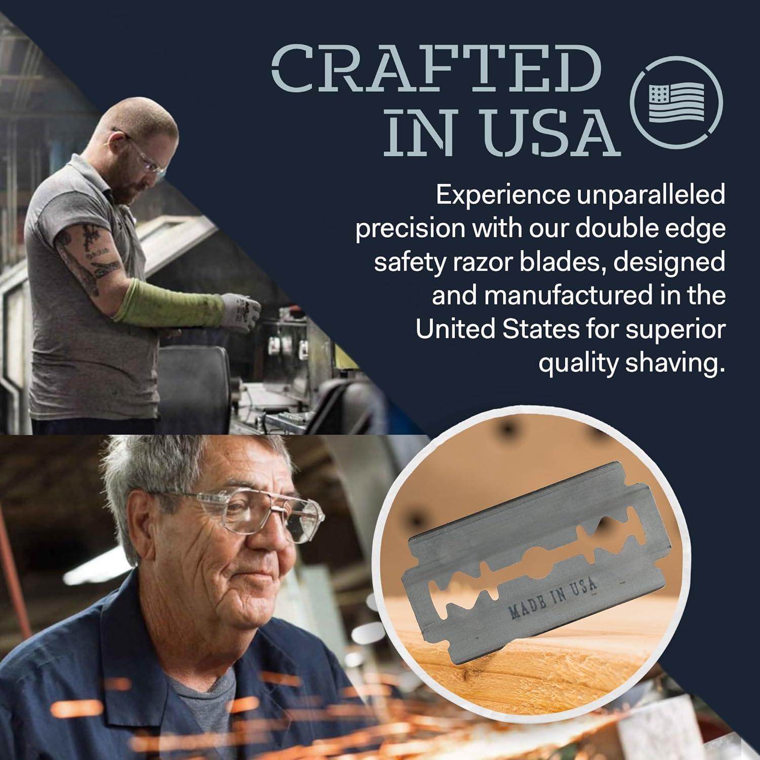Cuchillas de Afeitar Doble Filo Battle Brothers - Acero Inoxidable, 50 Unidades