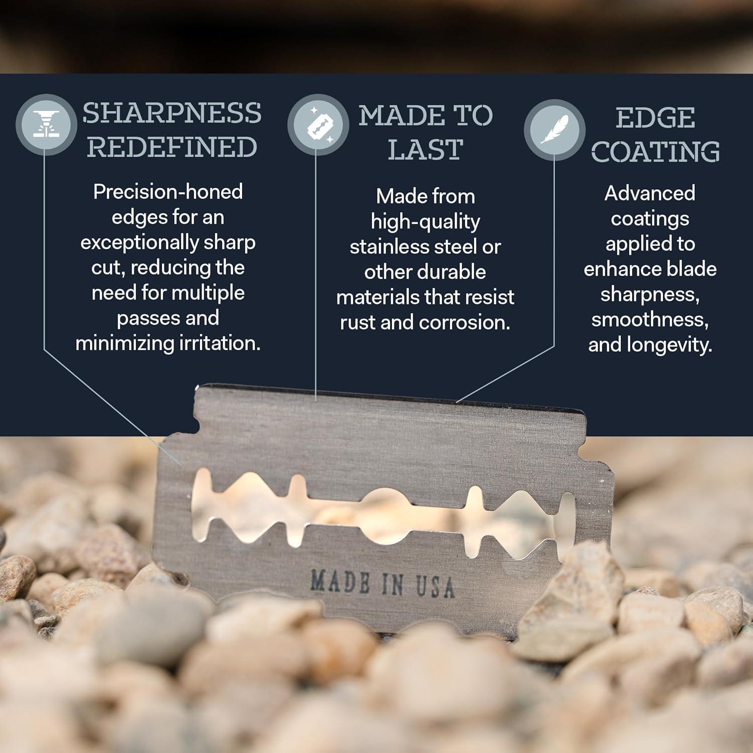 Cuchillas de Afeitar Doble Filo Battle Brothers - Acero Inoxidable, 50 Unidades