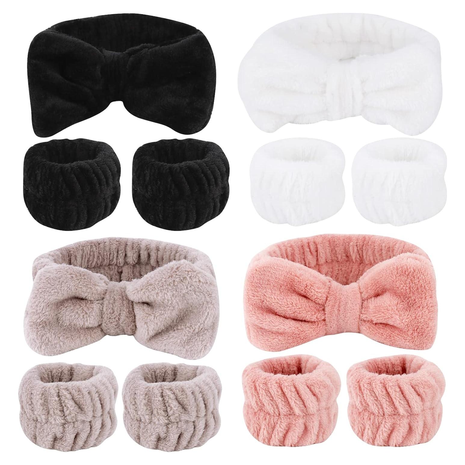 Juego de 8 Diademas y Pulseras Microfibra Tihebax - Lavado Facial