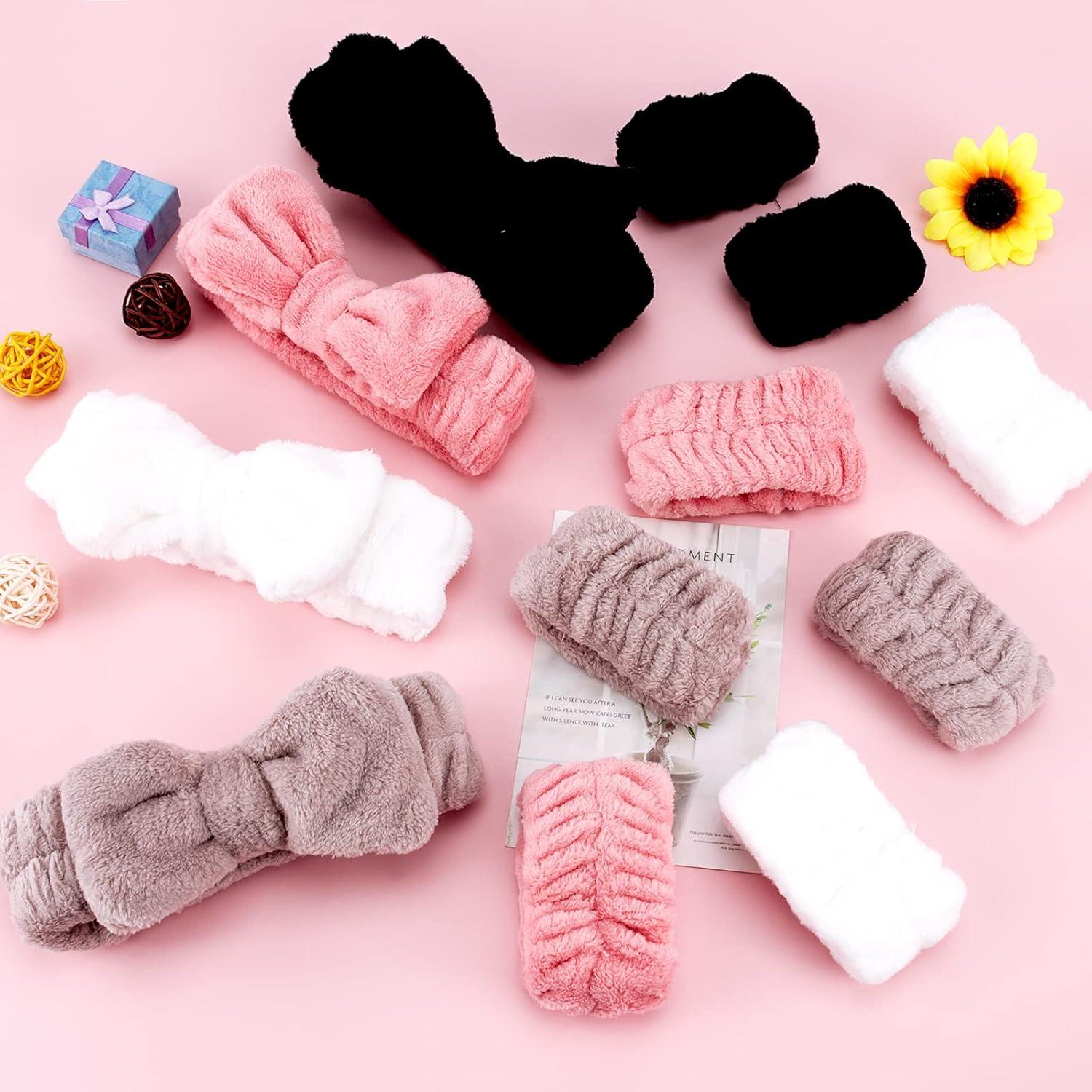 Juego de 8 Diademas y Pulseras Microfibra Tihebax - Lavado Facial