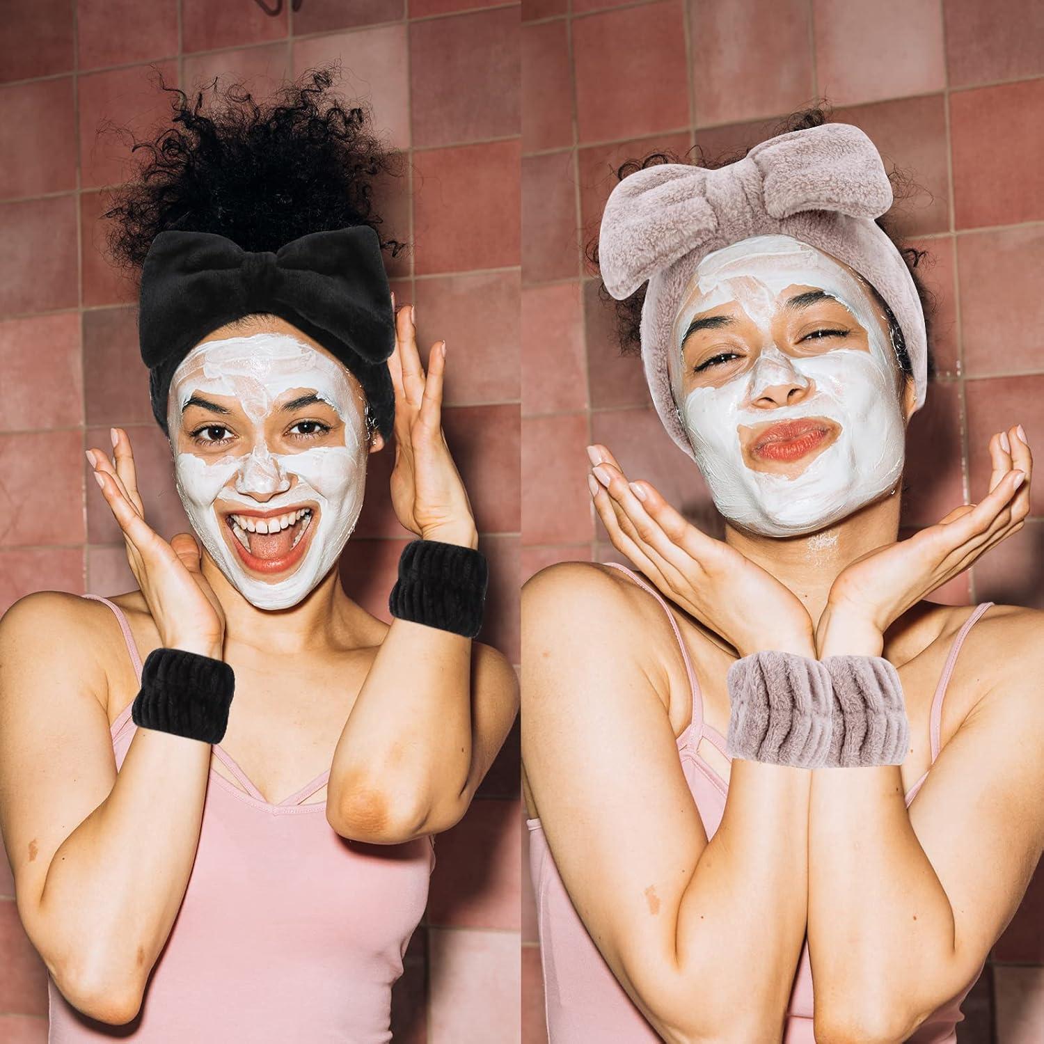 Juego de 8 Diademas y Pulseras Microfibra Tihebax - Lavado Facial