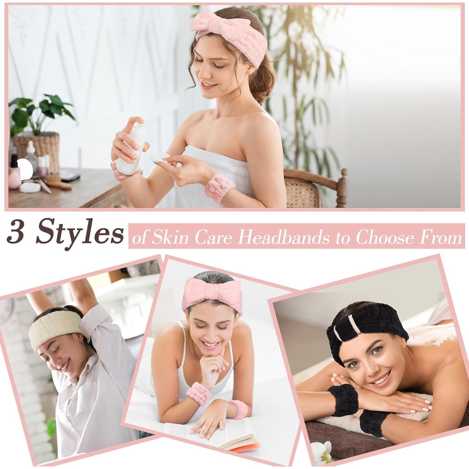 Conjunto de Diademas y Muñequera de Cuidado de la Piel DiyJibb