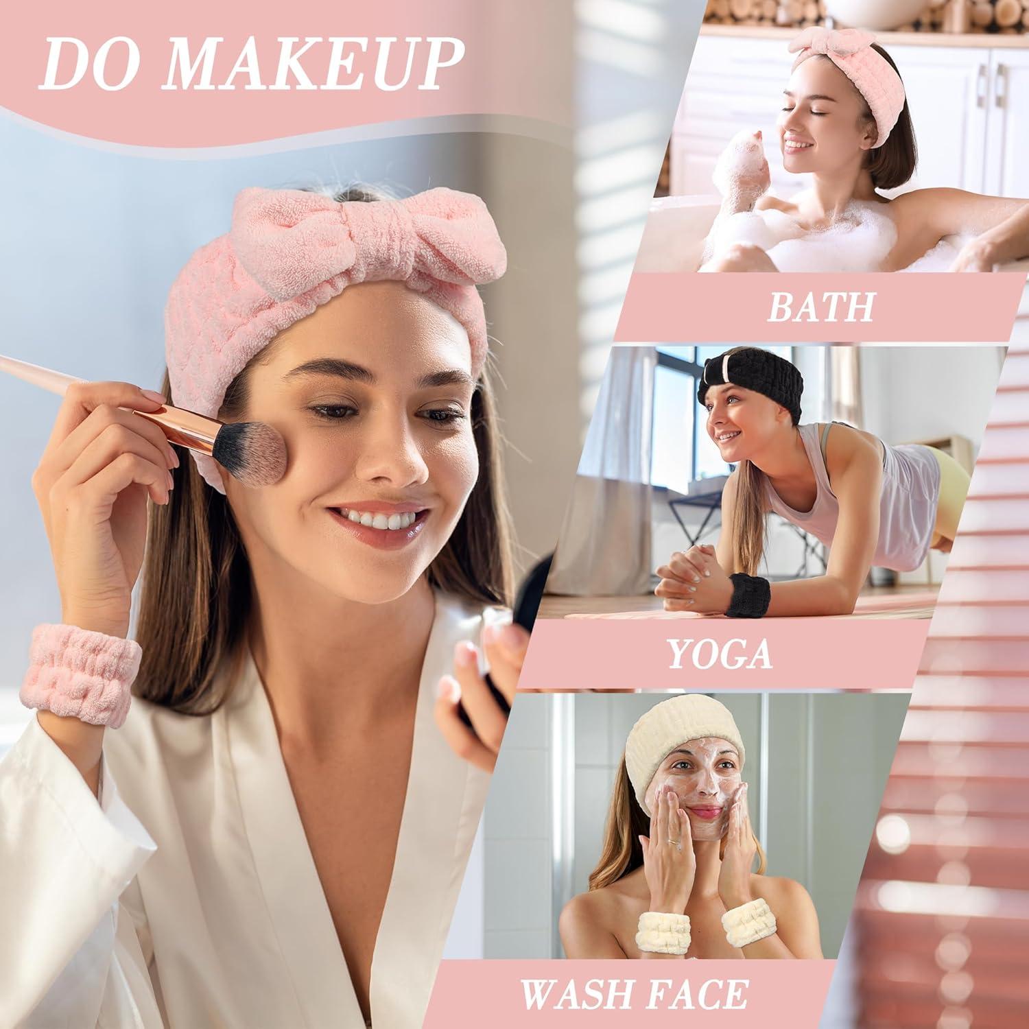 Conjunto de Diademas y Muñequera de Cuidado de la Piel DiyJibb