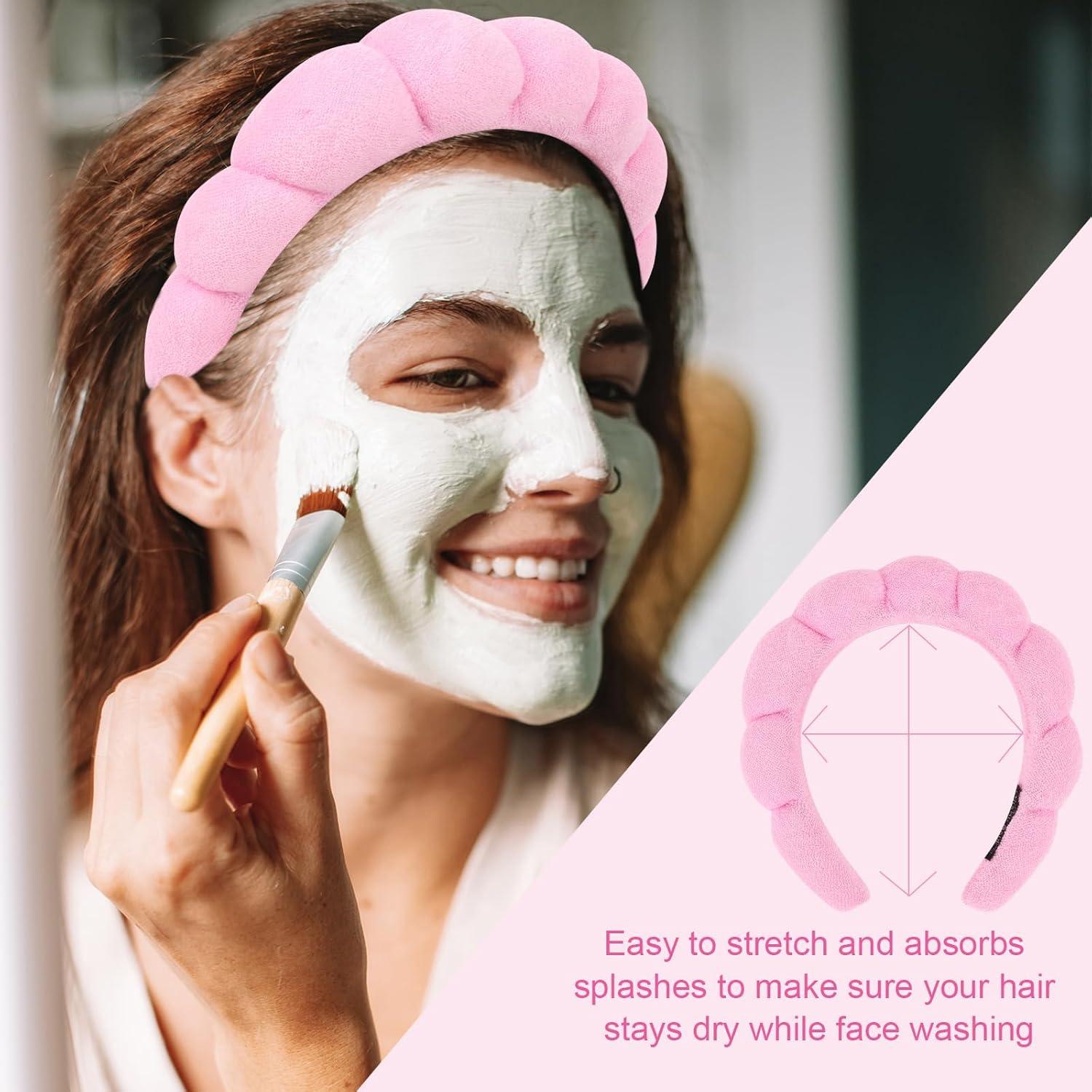 Paquete de 3 Diademas de Toalla ACO-UINT para Cuidado Facial