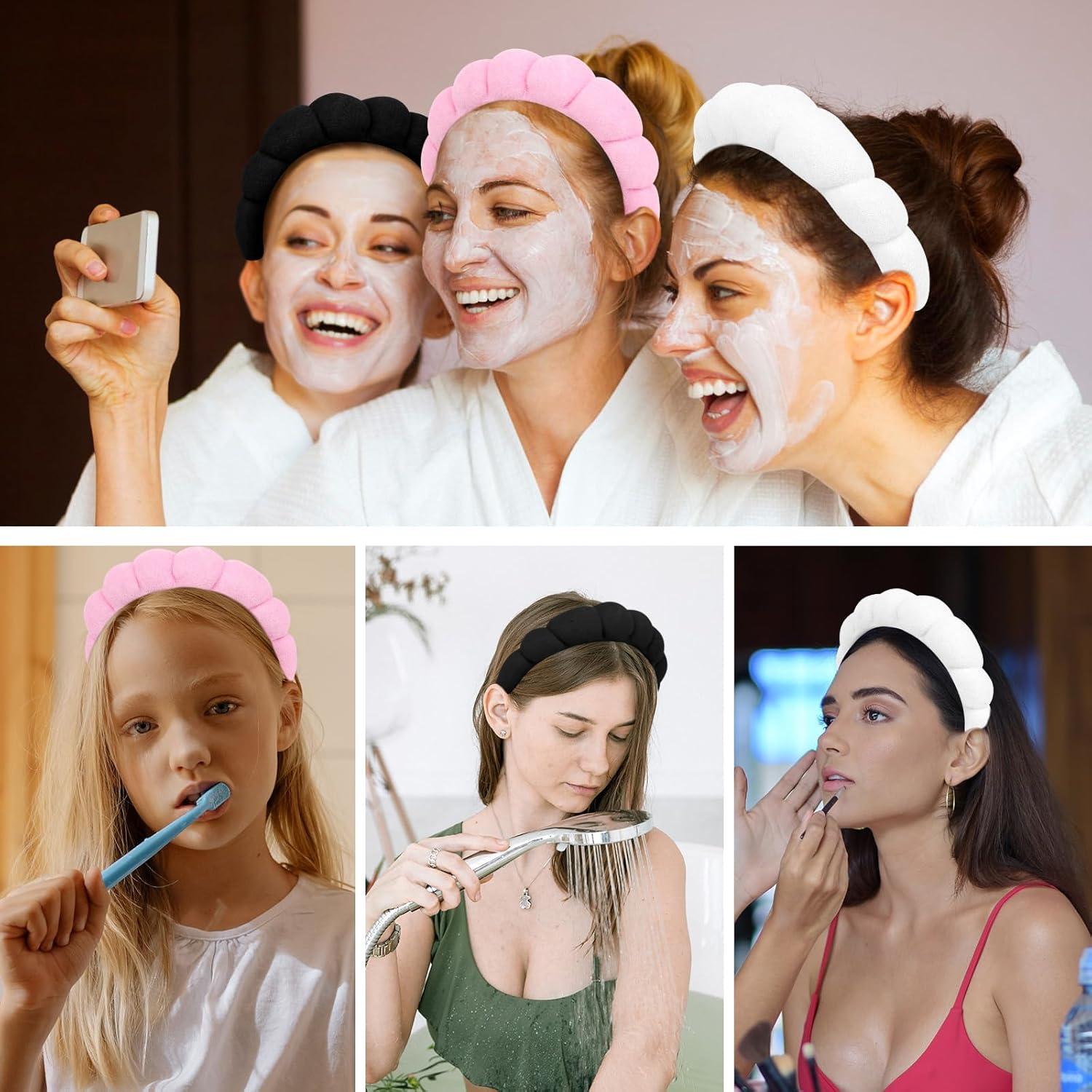 Paquete de 3 Diademas de Toalla ACO-UINT para Cuidado Facial