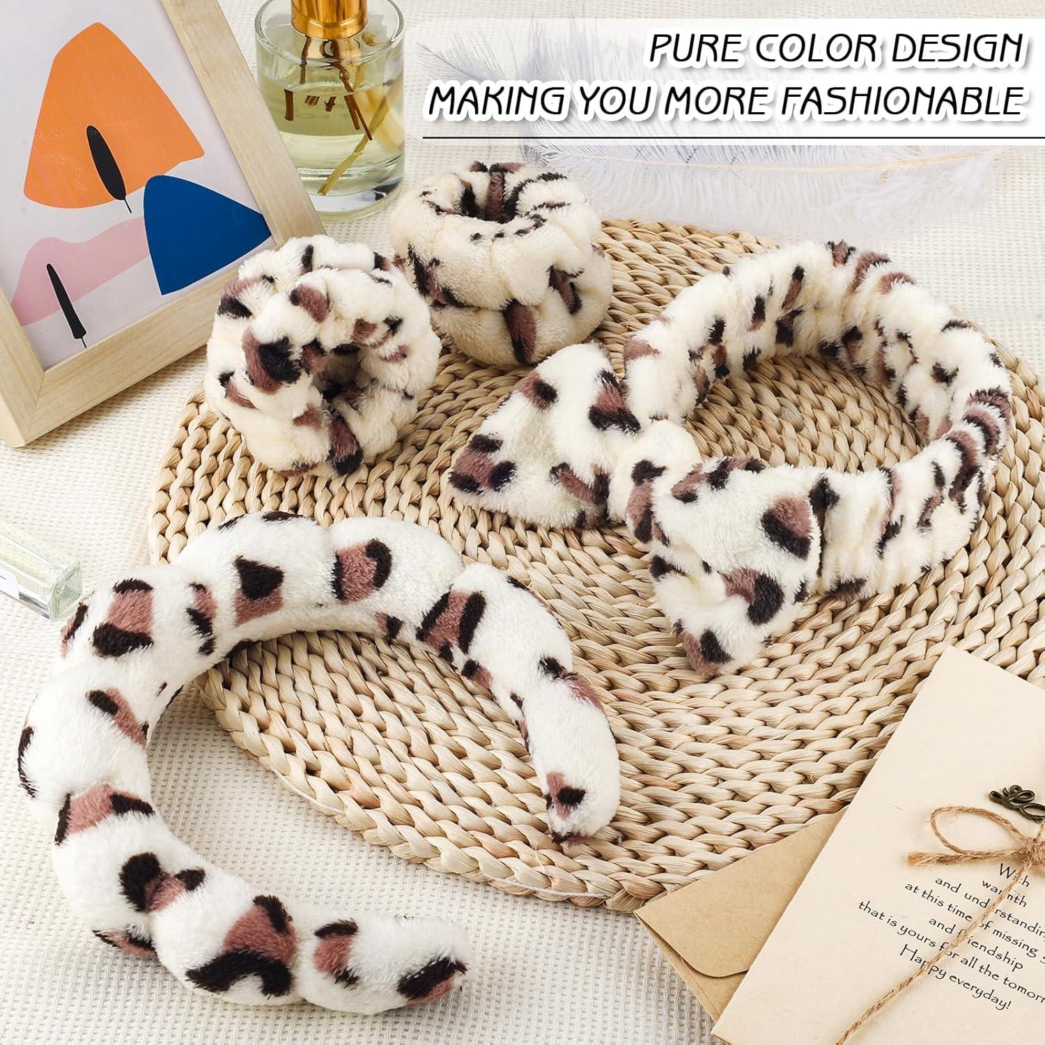 Conjunto de Banda de Spa y Muñequera Zkptops Leopardo Beige