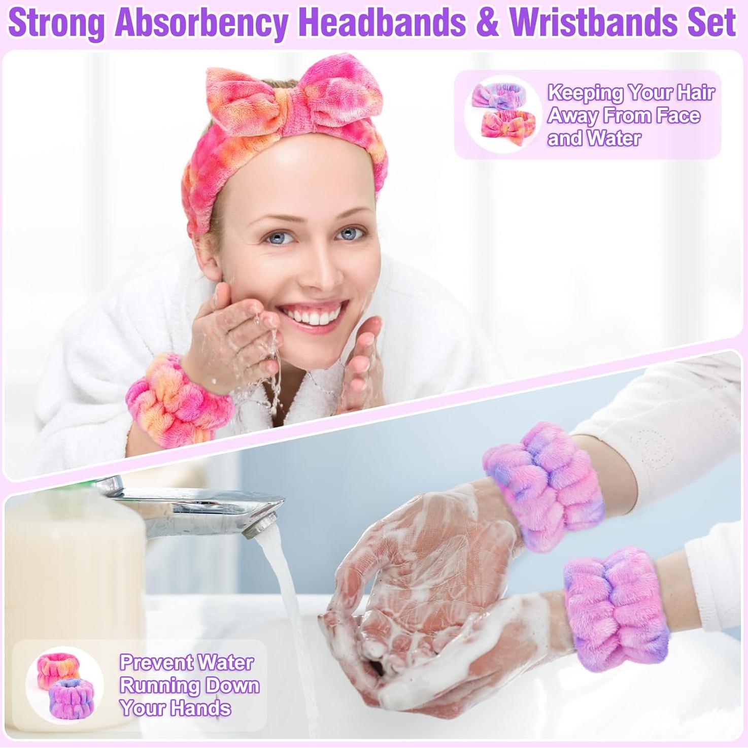 Conjunto Diadema y Muñequera Spa EZIGO Suave Franela