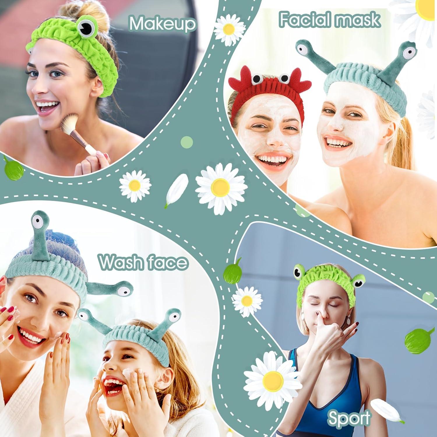 3 Diademas Elásticas de Coral para Lavado de Cara - Hpmjz