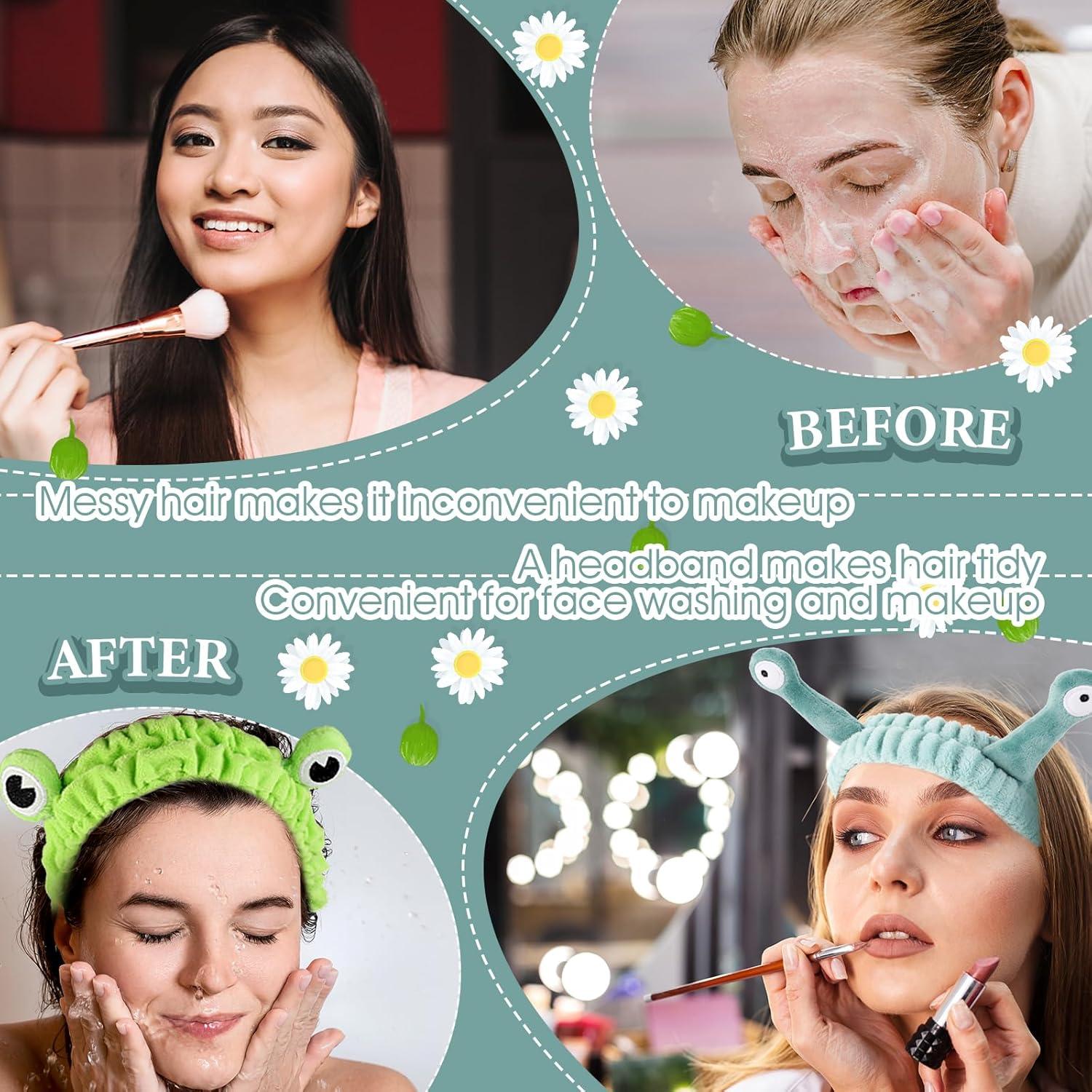 3 Diademas Elásticas de Coral para Lavado de Cara - Hpmjz