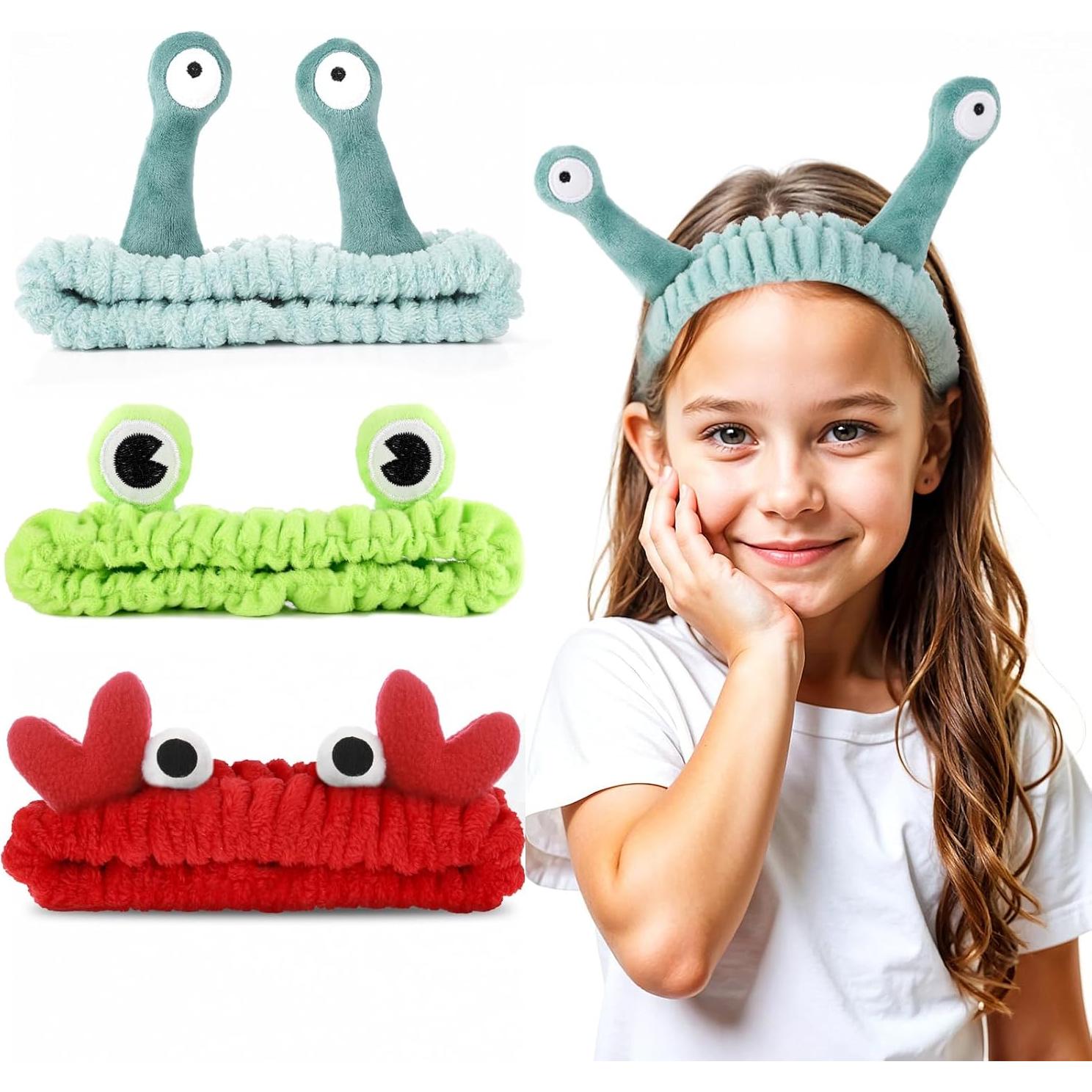 3 Diademas Elásticas de Coral para Lavado de Cara - Hpmjz