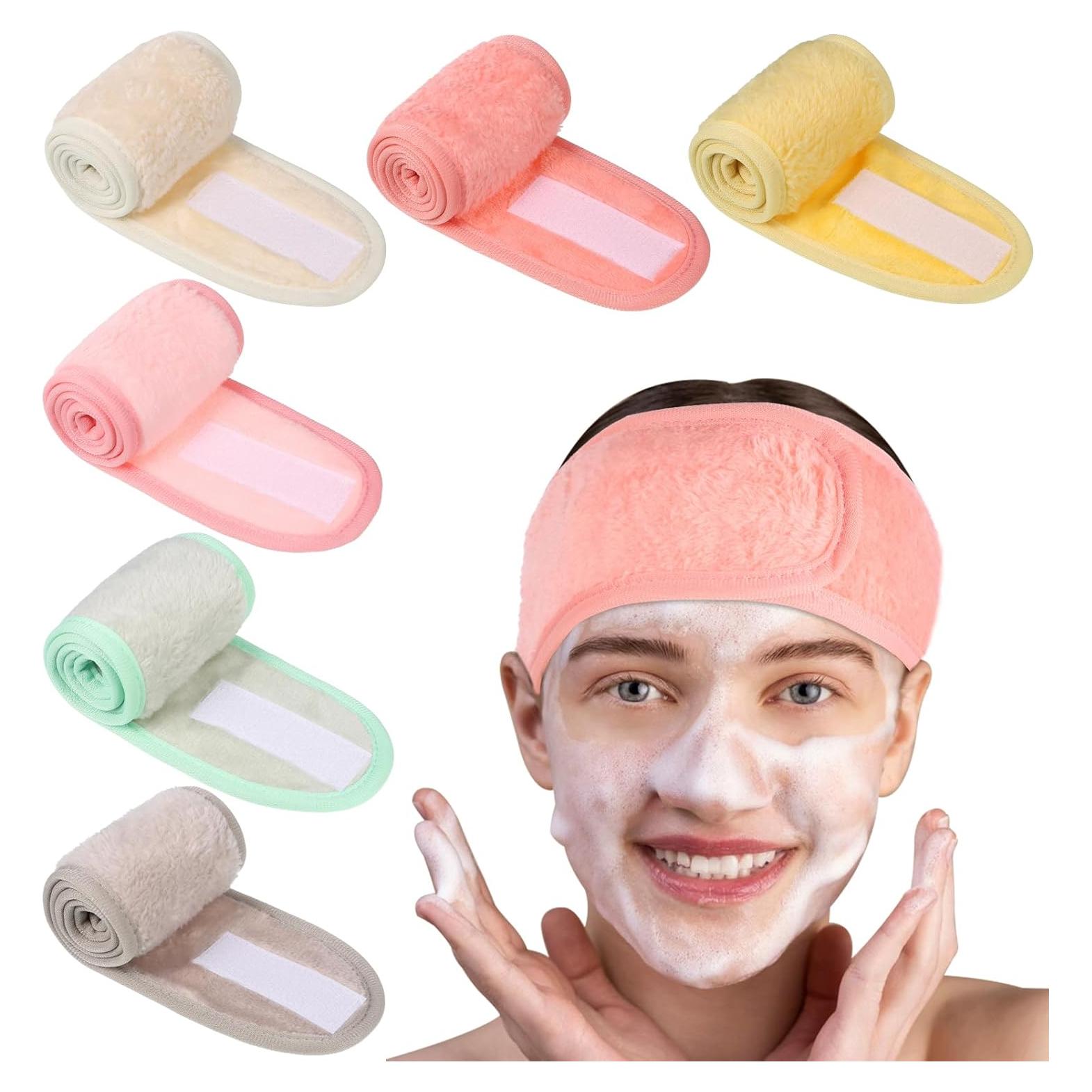 Diademas Faciales Spa Obeoby 6 Piezas Ajustables Franela
