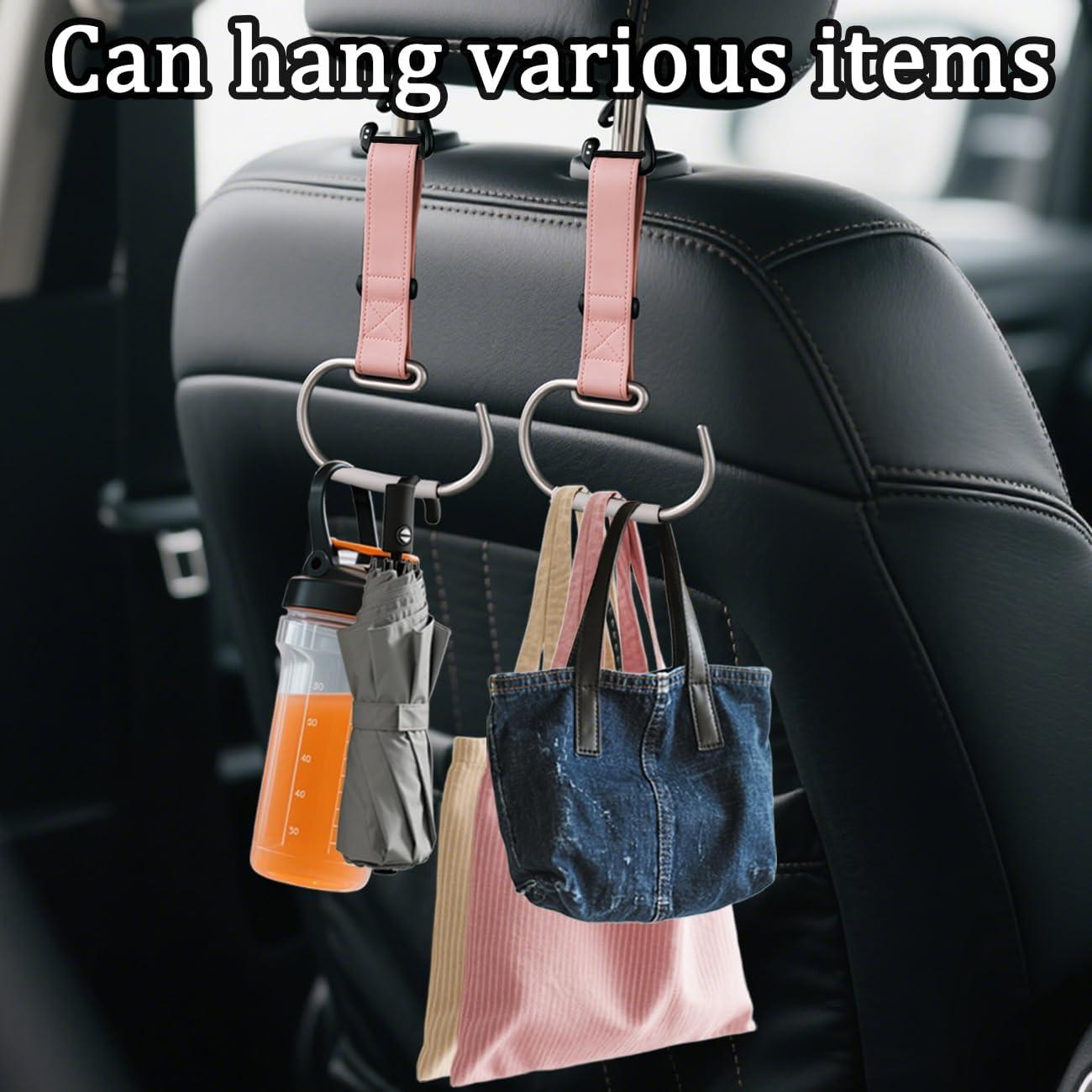 Ganchos para Bolsos de Auto Frayot, Correa Ajustable Rosa