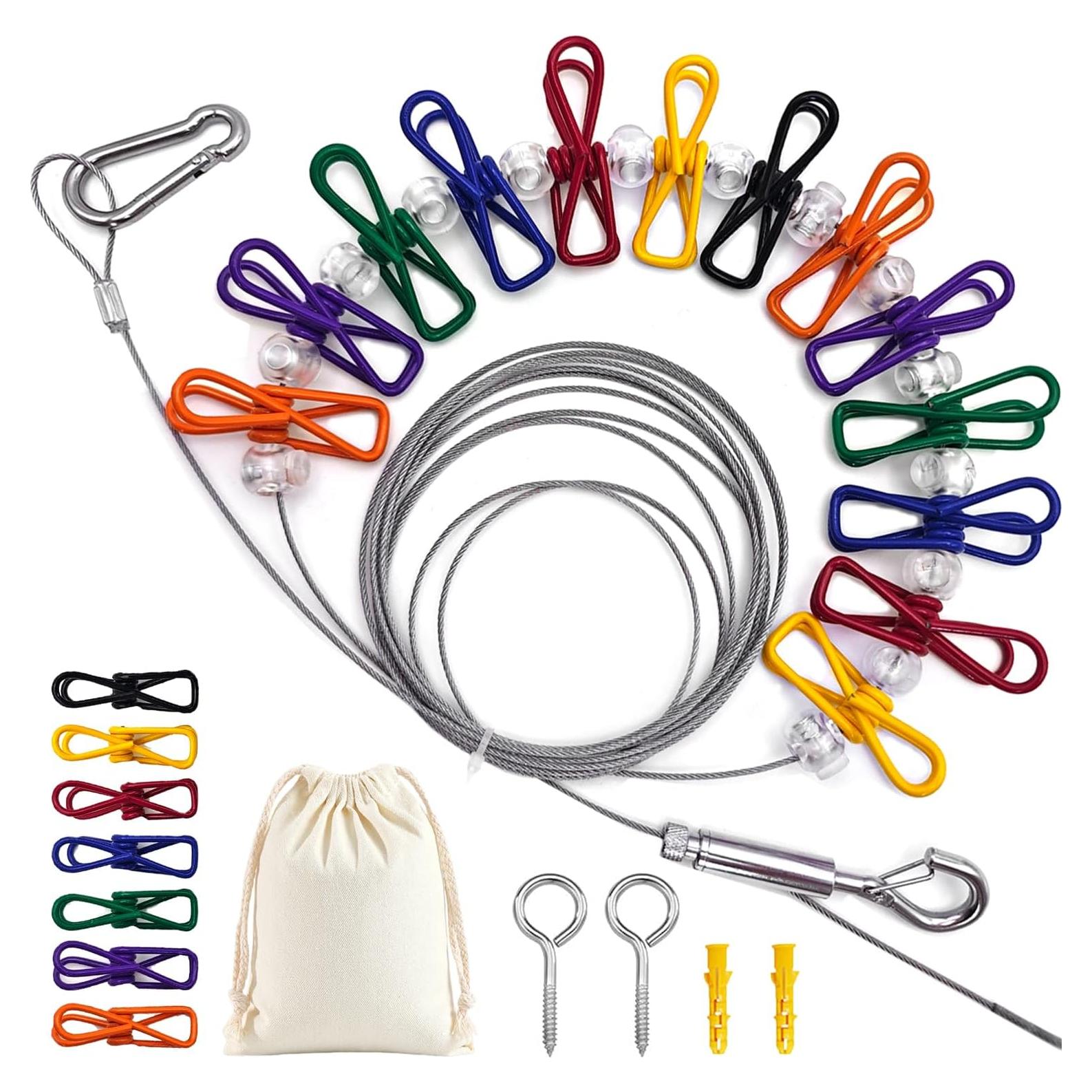 Cuerda de Ropa Portátil CHENGLAI 3.66m Ajustable con 20 Clips