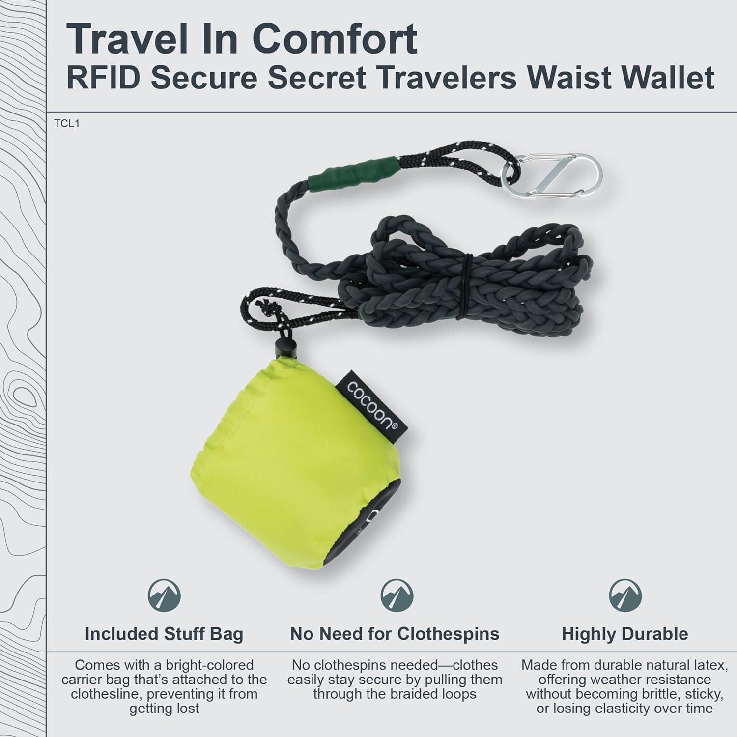 Cuerda de Ropa de Viaje COCOON 3.1m Láttex Natural