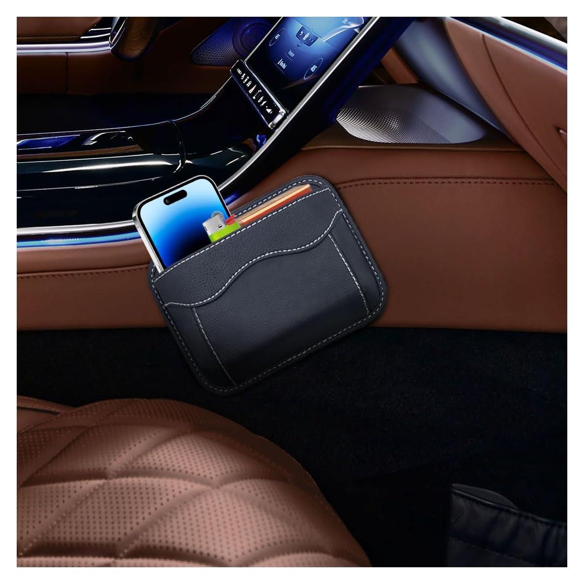 Organizador de Asiento de Coche SMILFUY en Cuero Negro