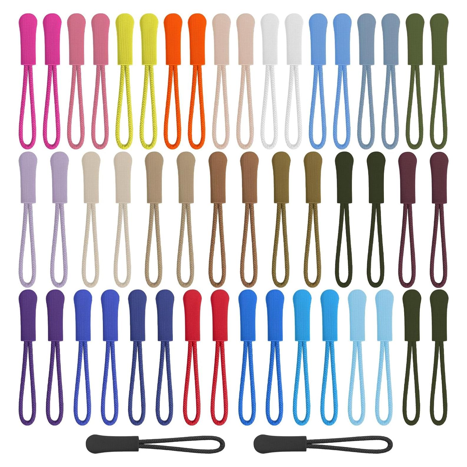 50 Tiradores de Cremallera Coloridos Xelsluthe 6.5cm Nylon