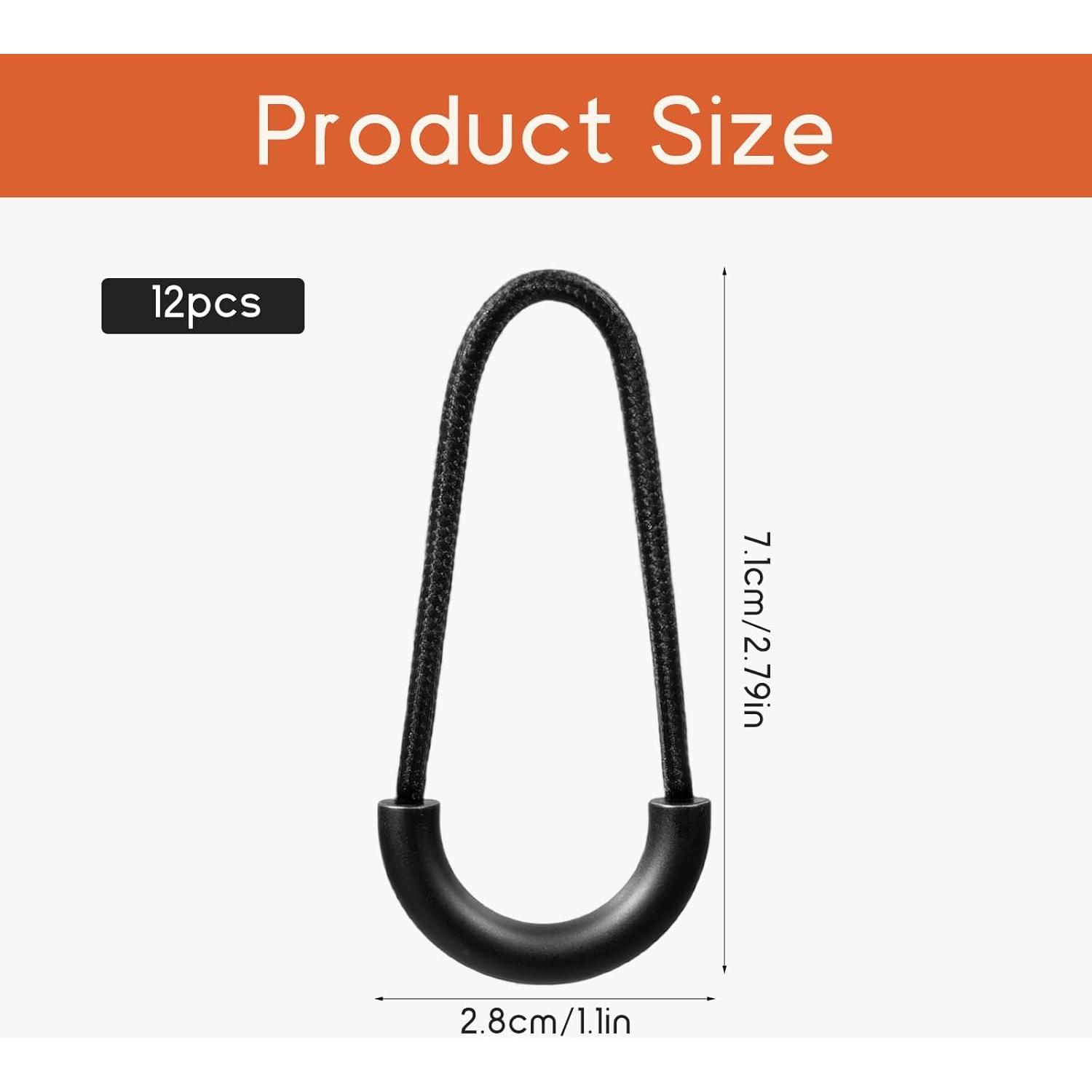 12 Tiradores de Cremallera de Nylon Alrhso en Forma de U