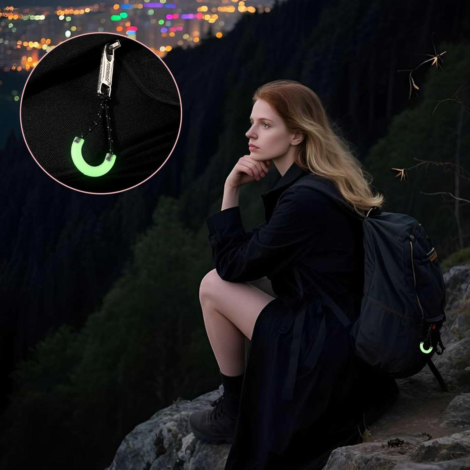 20 Tiradores de Cremallera Autoluminiscentes Larrel 3x7cm