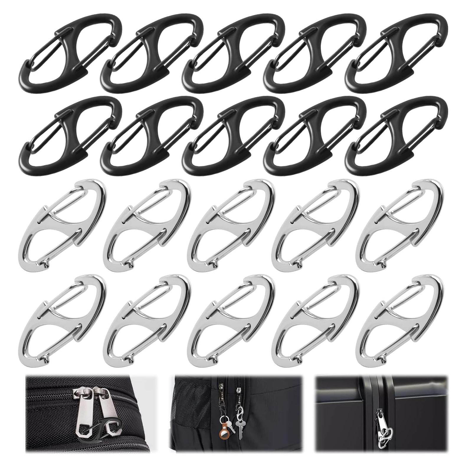 Clips de Cremallera Antirrobo MILAKE 20 Pcs Doble Apertura