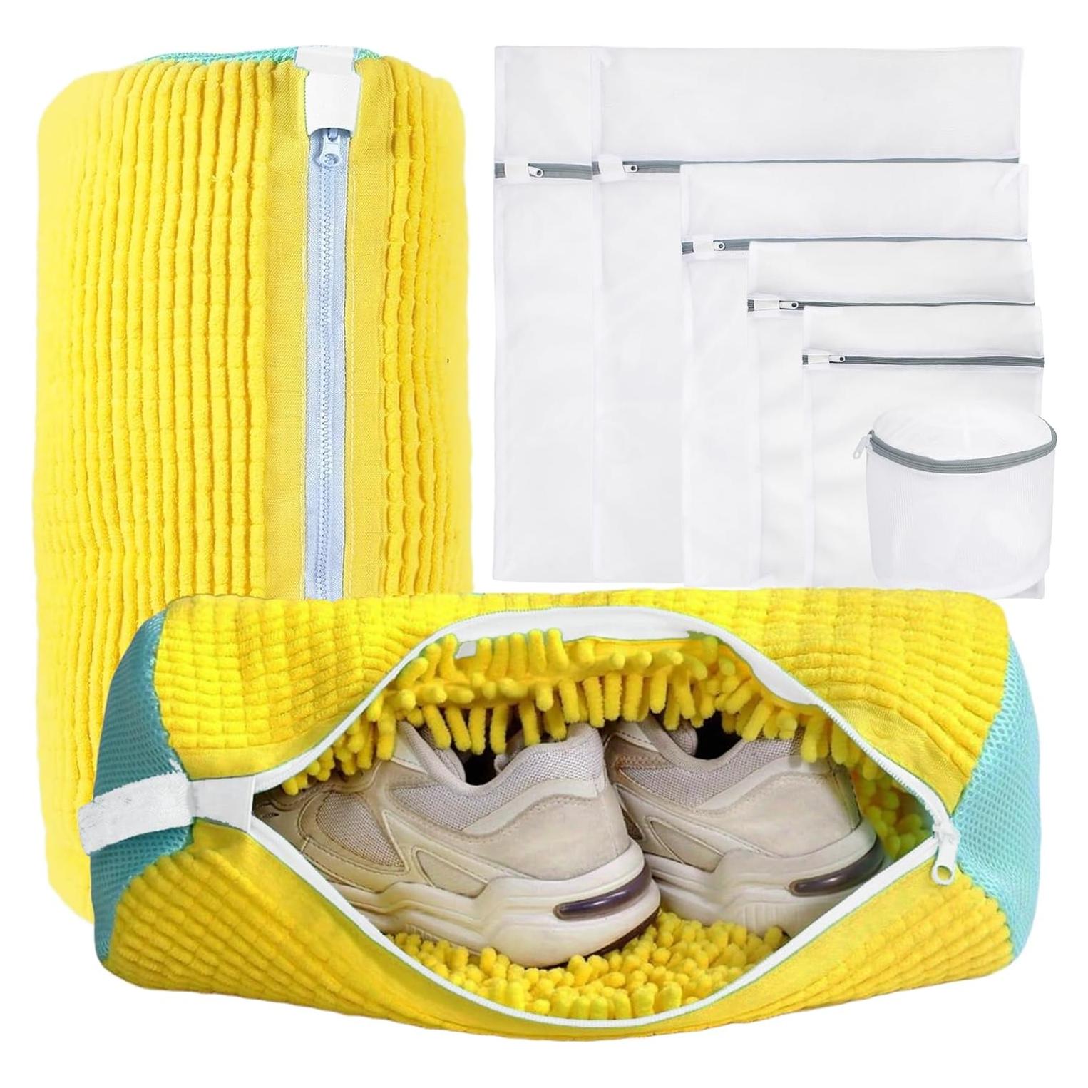 Bolsa de Lavado de Zapatos WUMUTI XXL Amarillo - 2 Piezas 38x16 cm