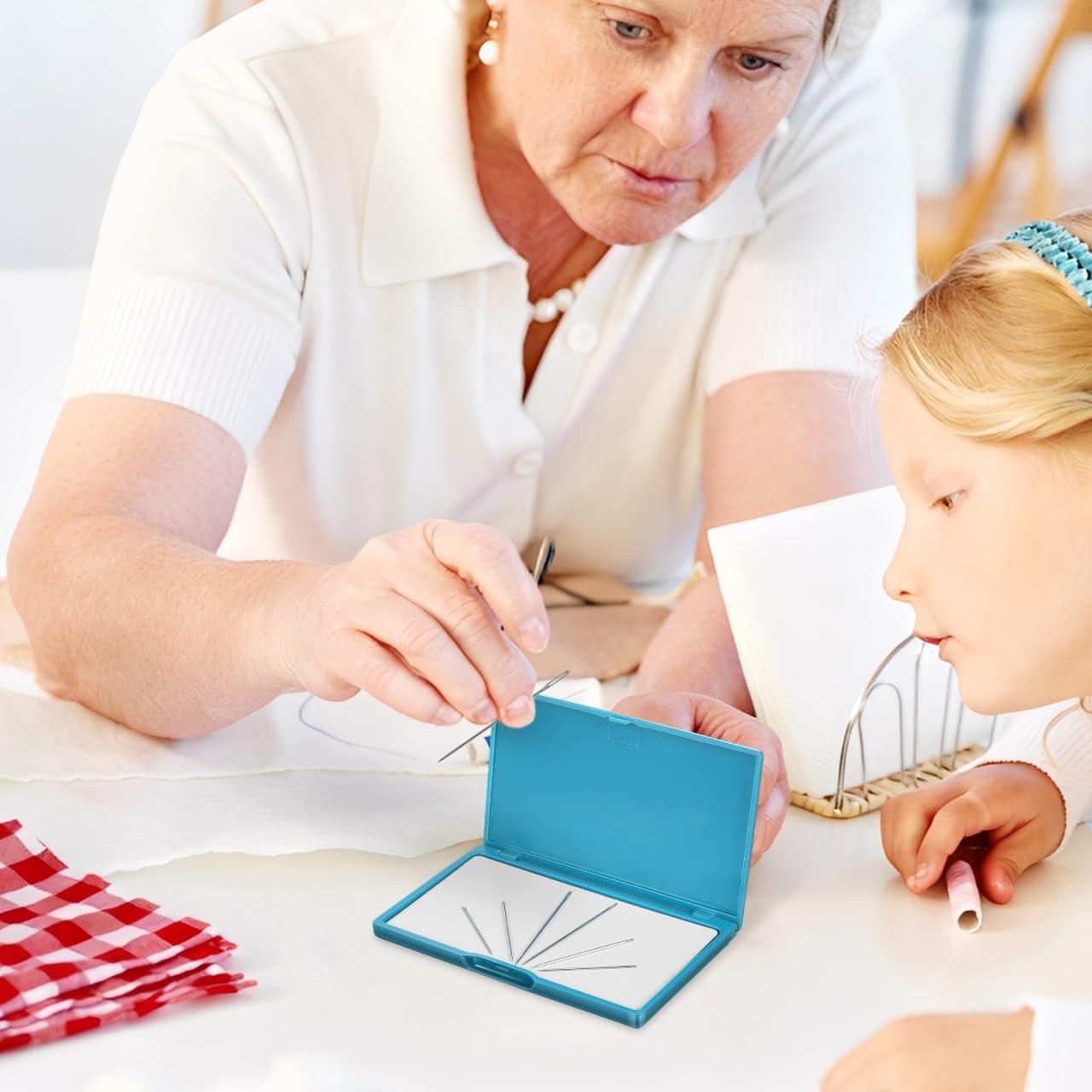 Estuche para Agujas de Coser NUOBESTY 2pcs Magnético Verde