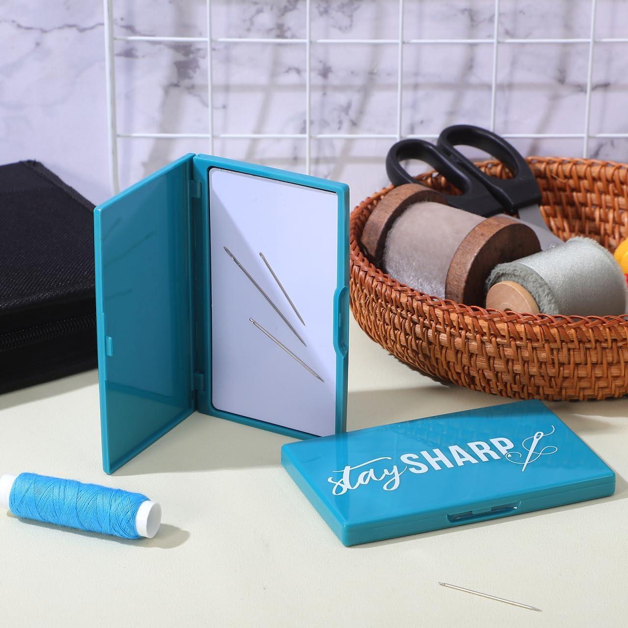 Estuche para Agujas de Coser NUOBESTY 2pcs Magnético Verde