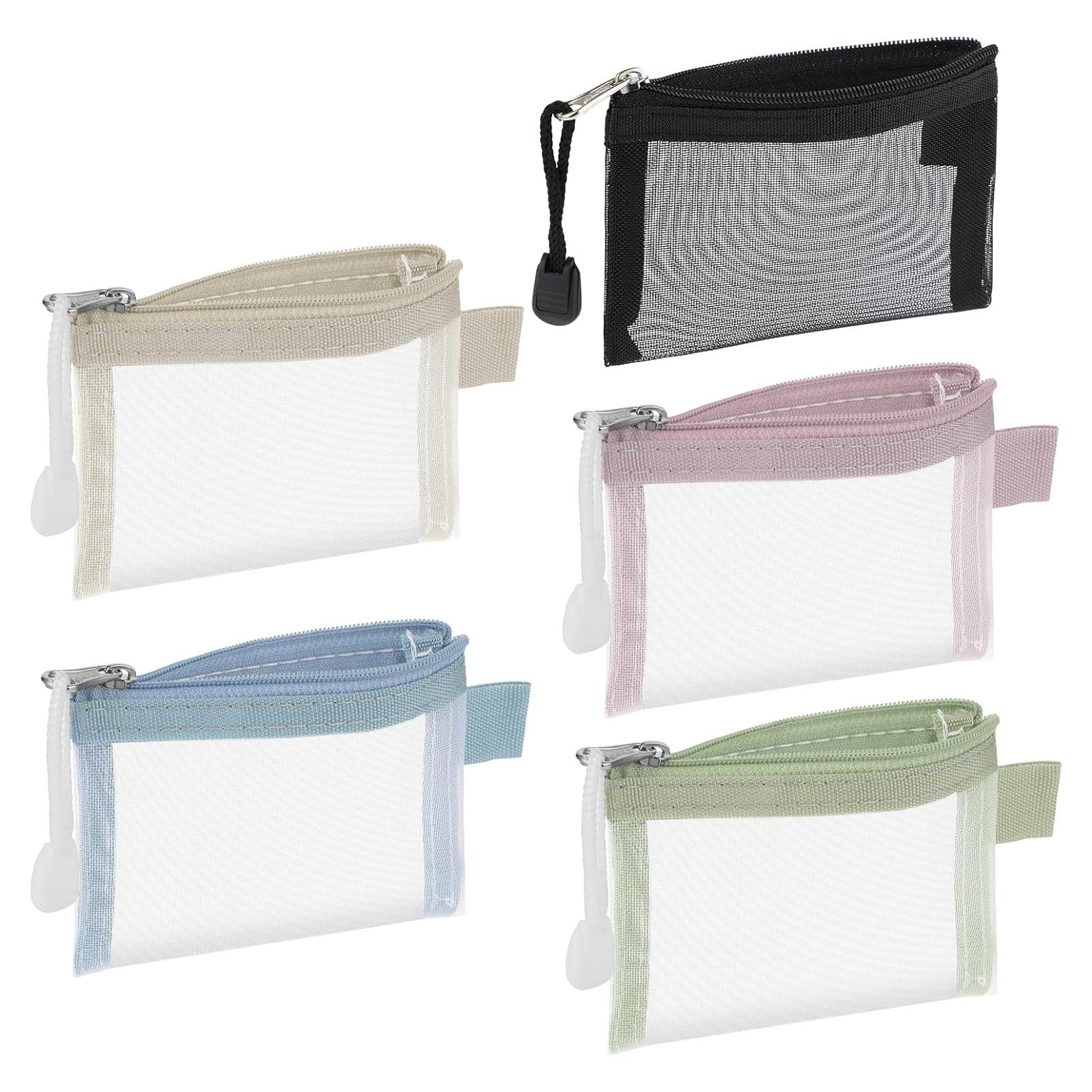 Paquete de 5 Bolsas de Malla Nylon Organizador Cosmético 11.5x8 cm