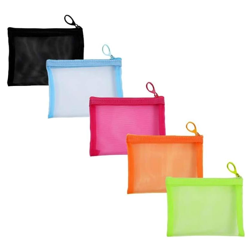 Paquete de 5 bolsas de malla con cremallera ZSlactp 13x10cm