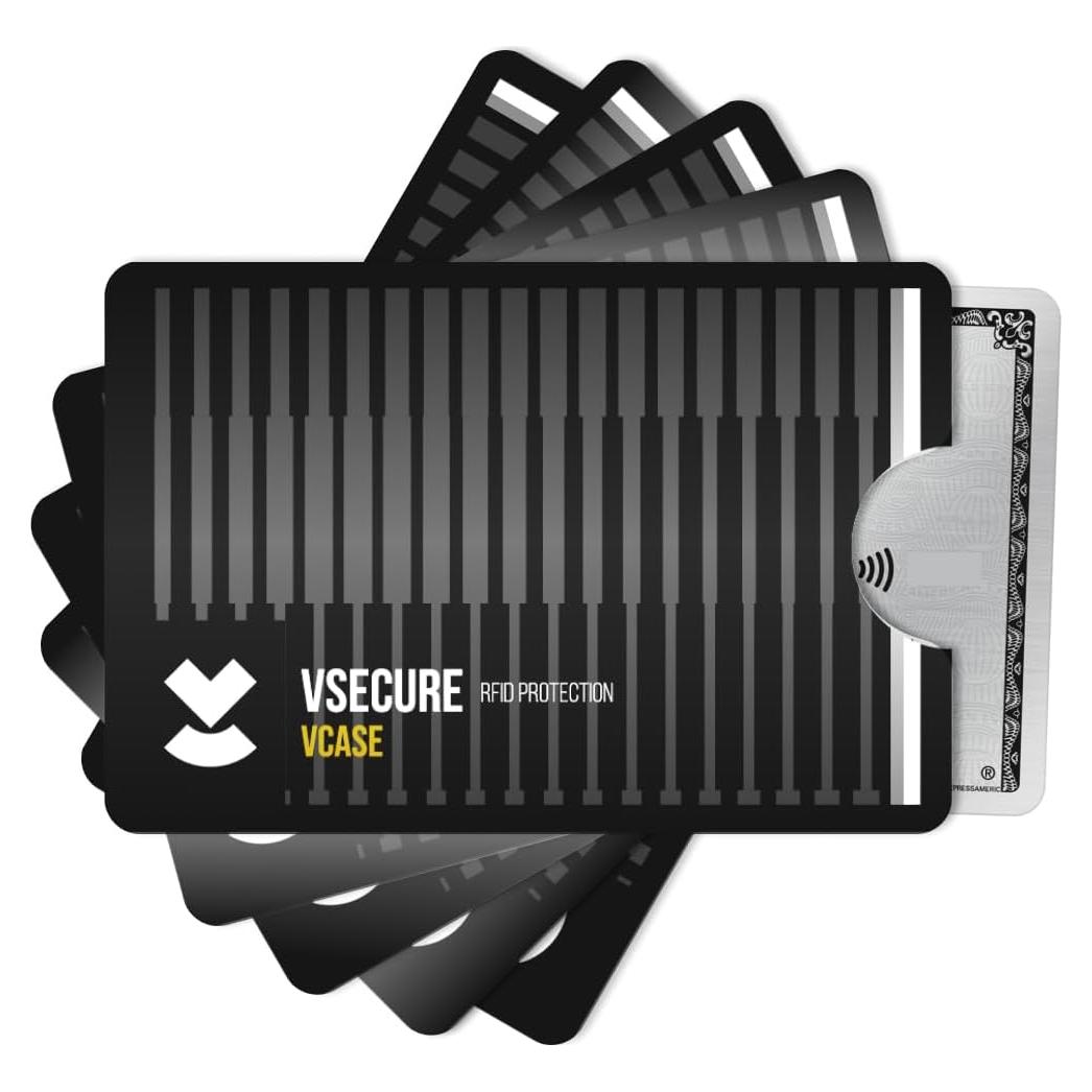Juego de 5 Fundas Bloqueadoras RFID VCase - Protección Tarjetas