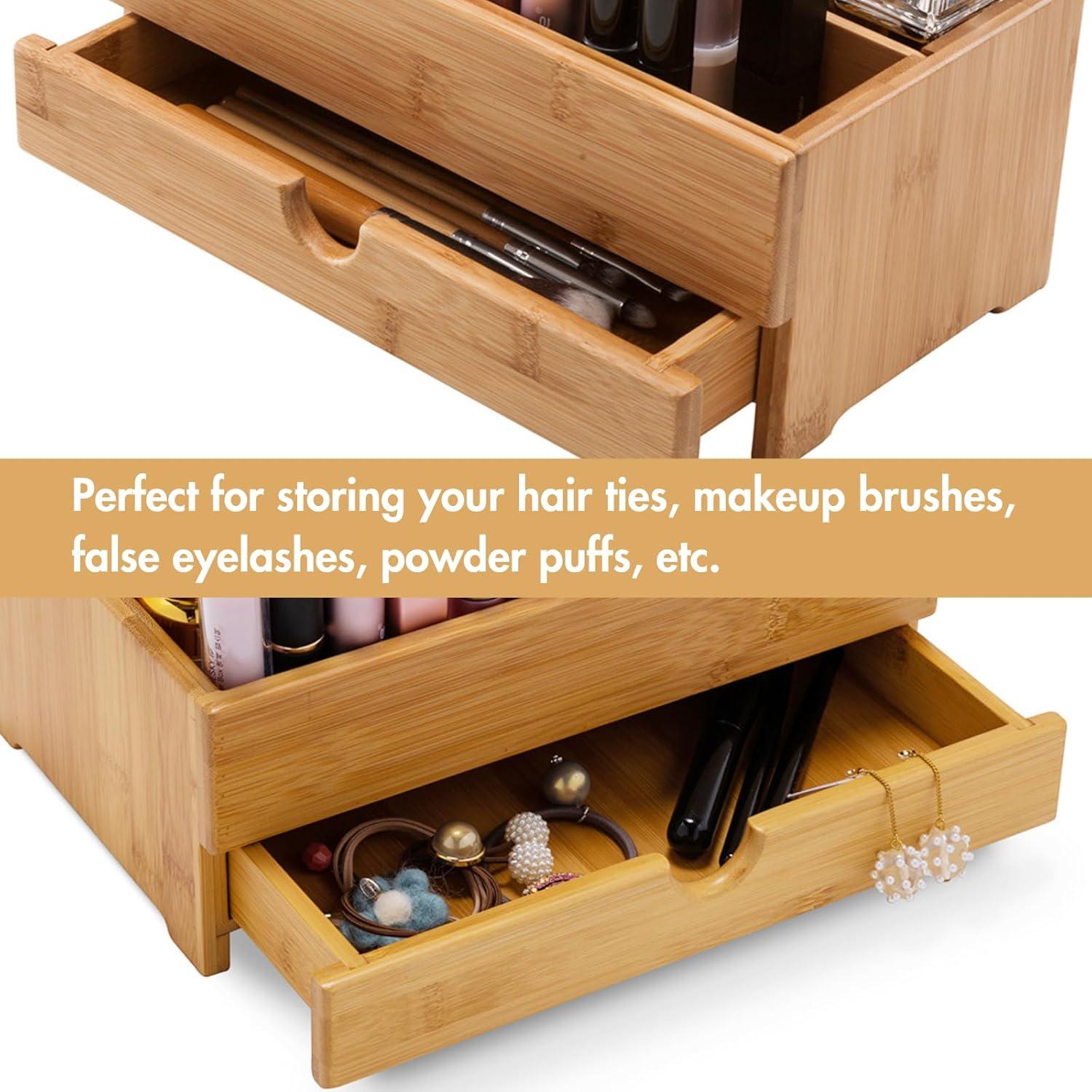 Organizador de Maquillaje GOBAM de Bambú Natural 32x20cm