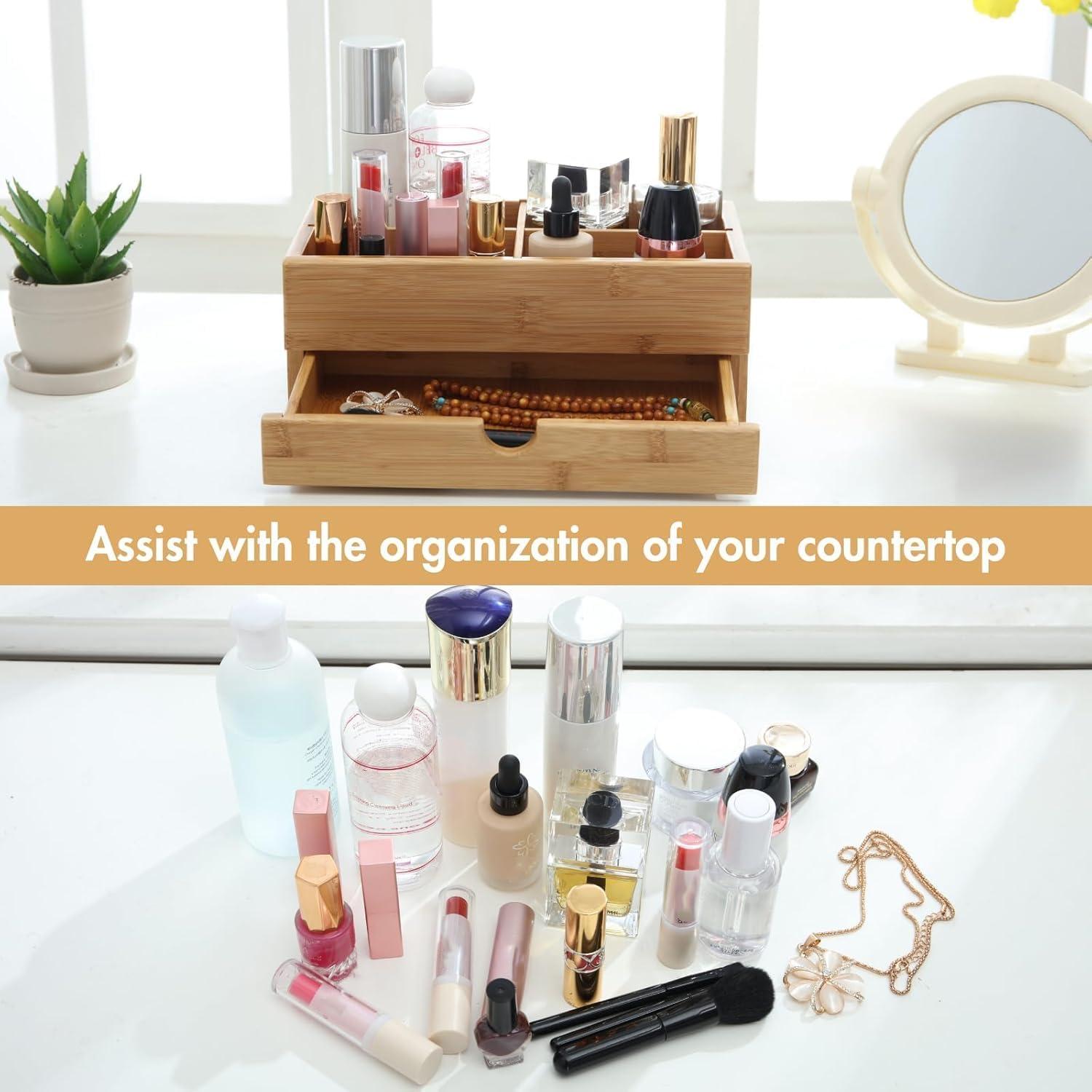 Organizador de Maquillaje GOBAM de Bambú Natural 32x20cm