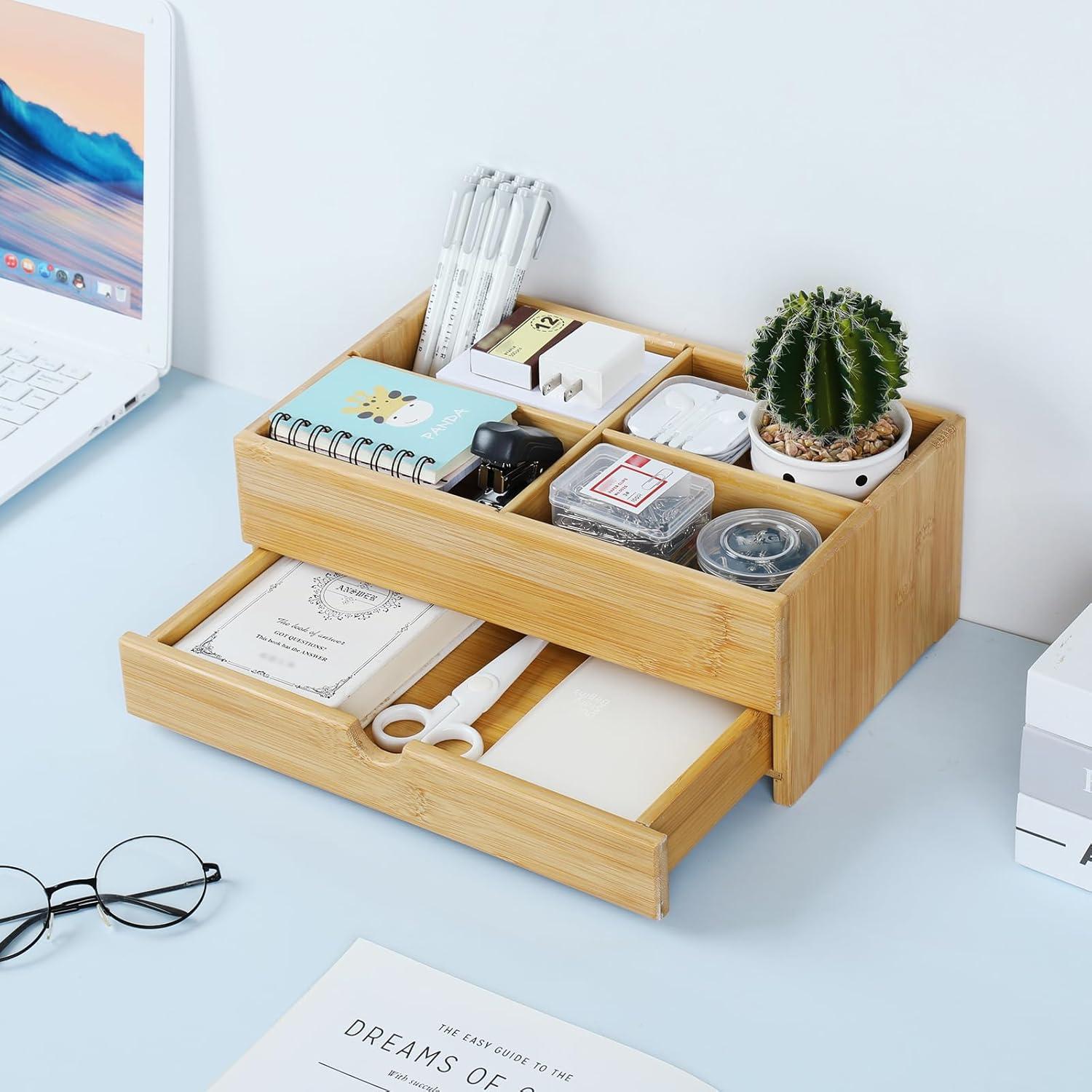 Organizador de Maquillaje GOBAM de Bambú Natural 32x20cm