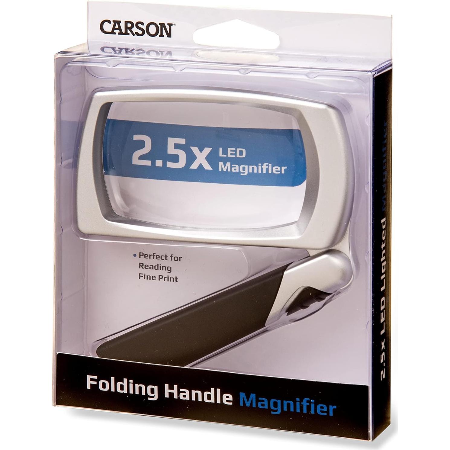 Lupa Rectangular Iluminada LED 2.5X Carson MJ-30