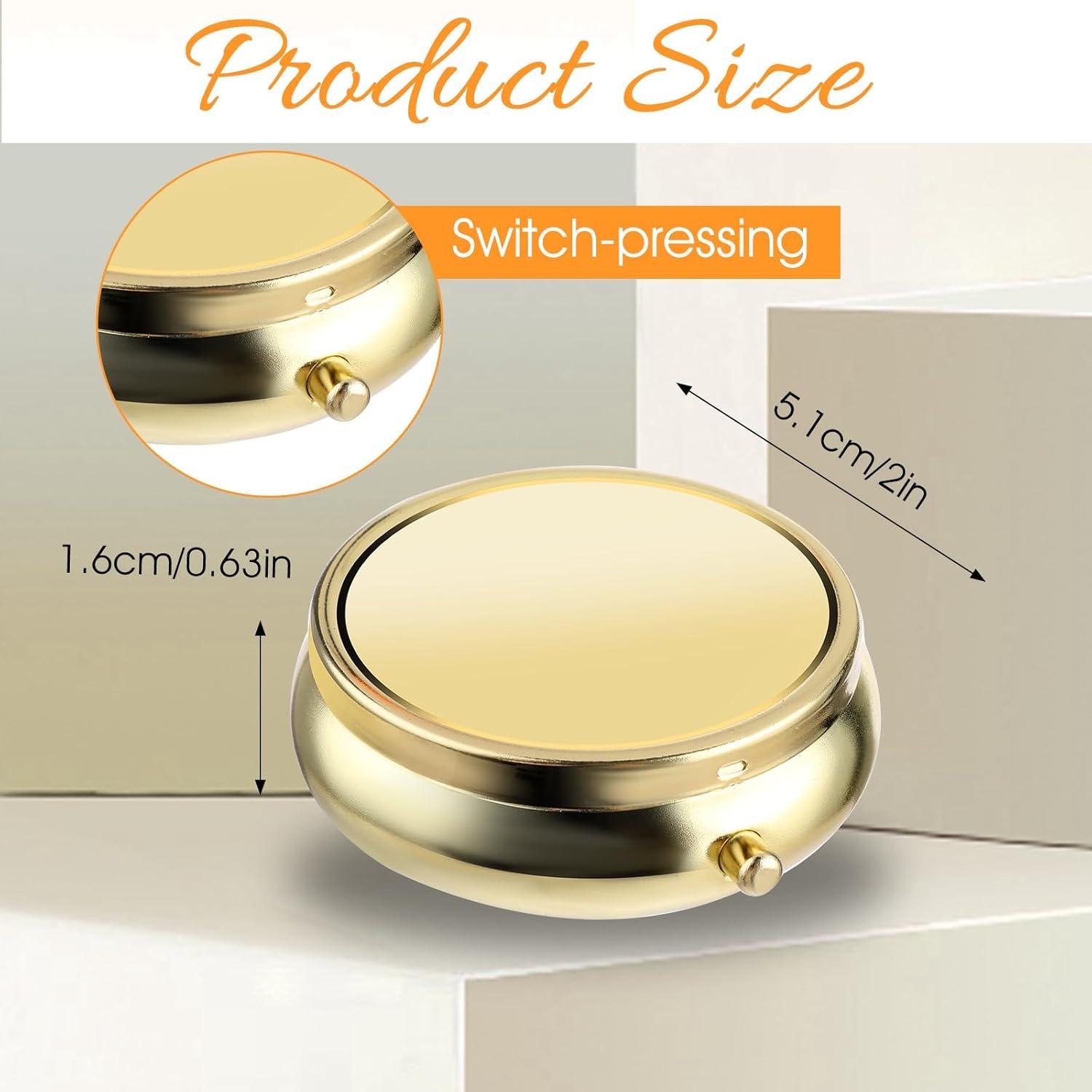 Caja de Pastillas Organizador de Medicina WLLHYF Oro 7x6 cm