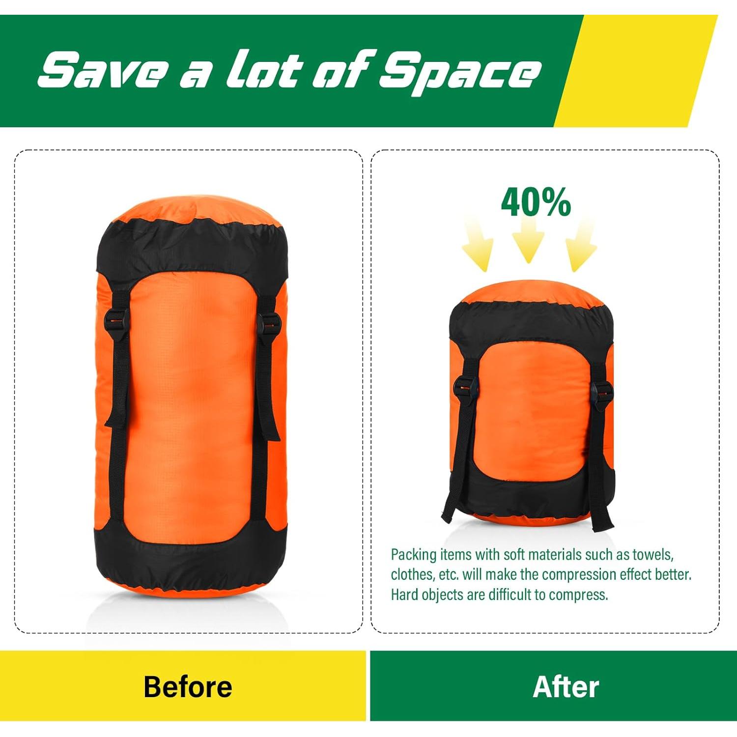 5 Sacos de Compresión Impermeables GliCraft 20L para Mochilas