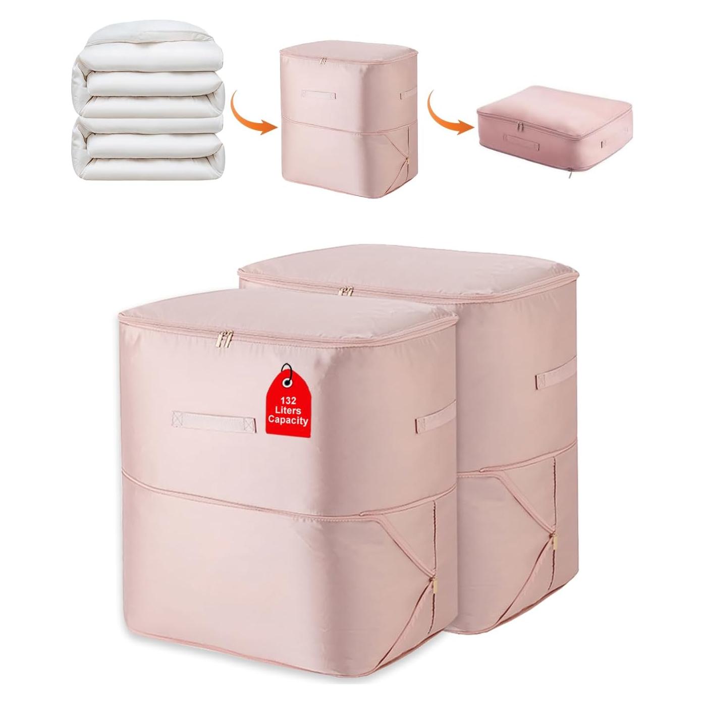 Paquete de 2 Bolsas de Almacenamiento Compresibles 132L Nylon