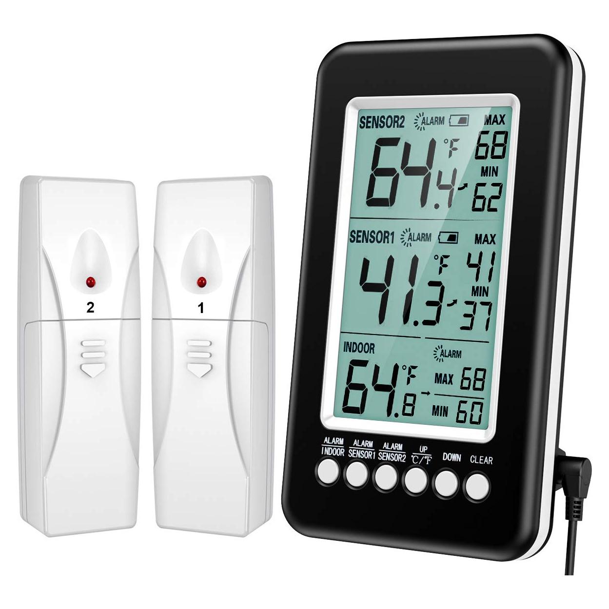 Termómetro Digital Inalámbrico KeeKit con 2 Sensores y Alarma