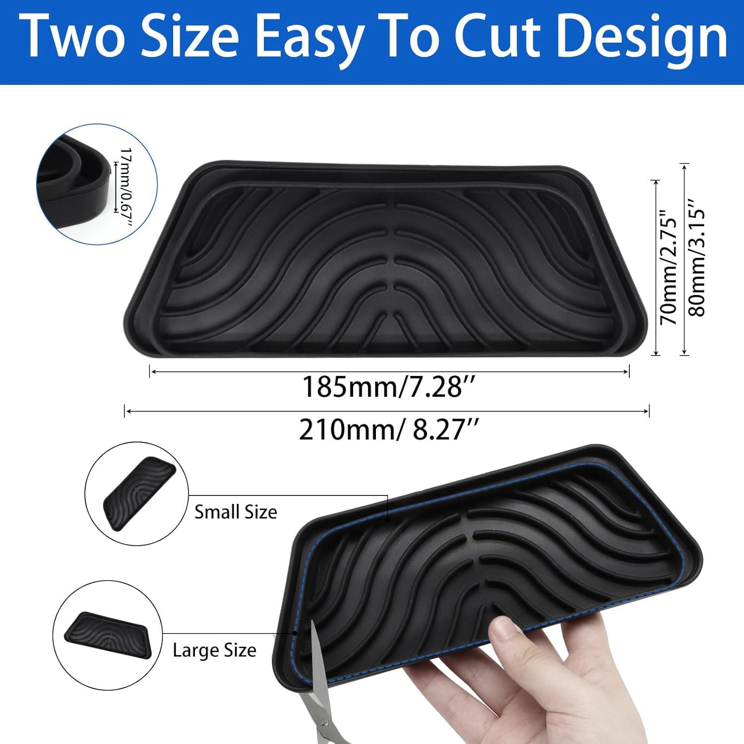 Bandejas de Goteo de Silicona ZHMEINA 2 Pcs 21x8cm Negro