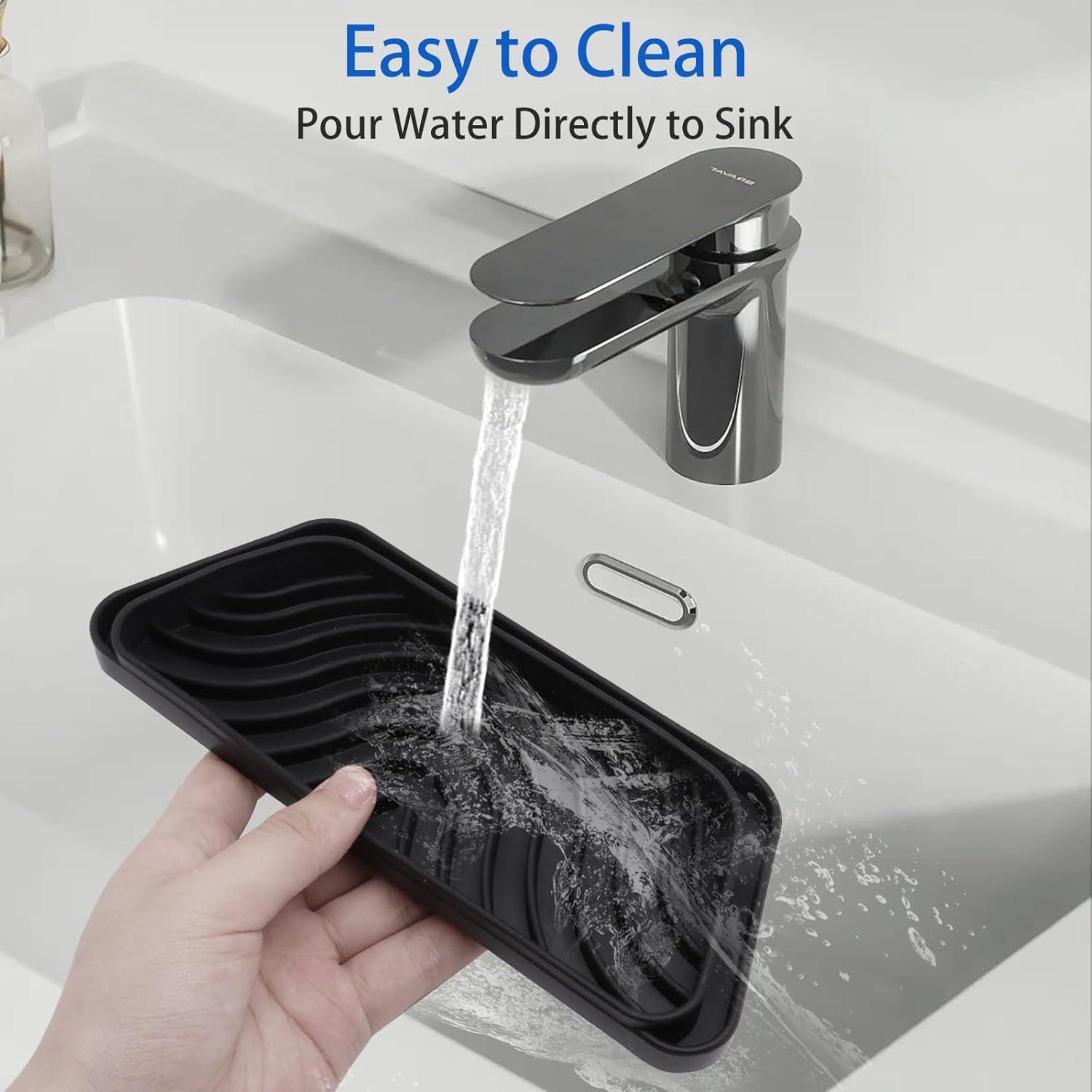 Bandejas de Goteo de Silicona ZHMEINA 2 Pcs 21x8cm Negro