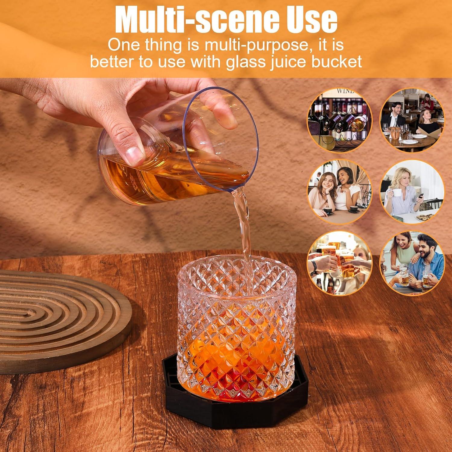 8 Bandejas de Goteo Octagonales MBAIYO 10.4cm Plástico Negro