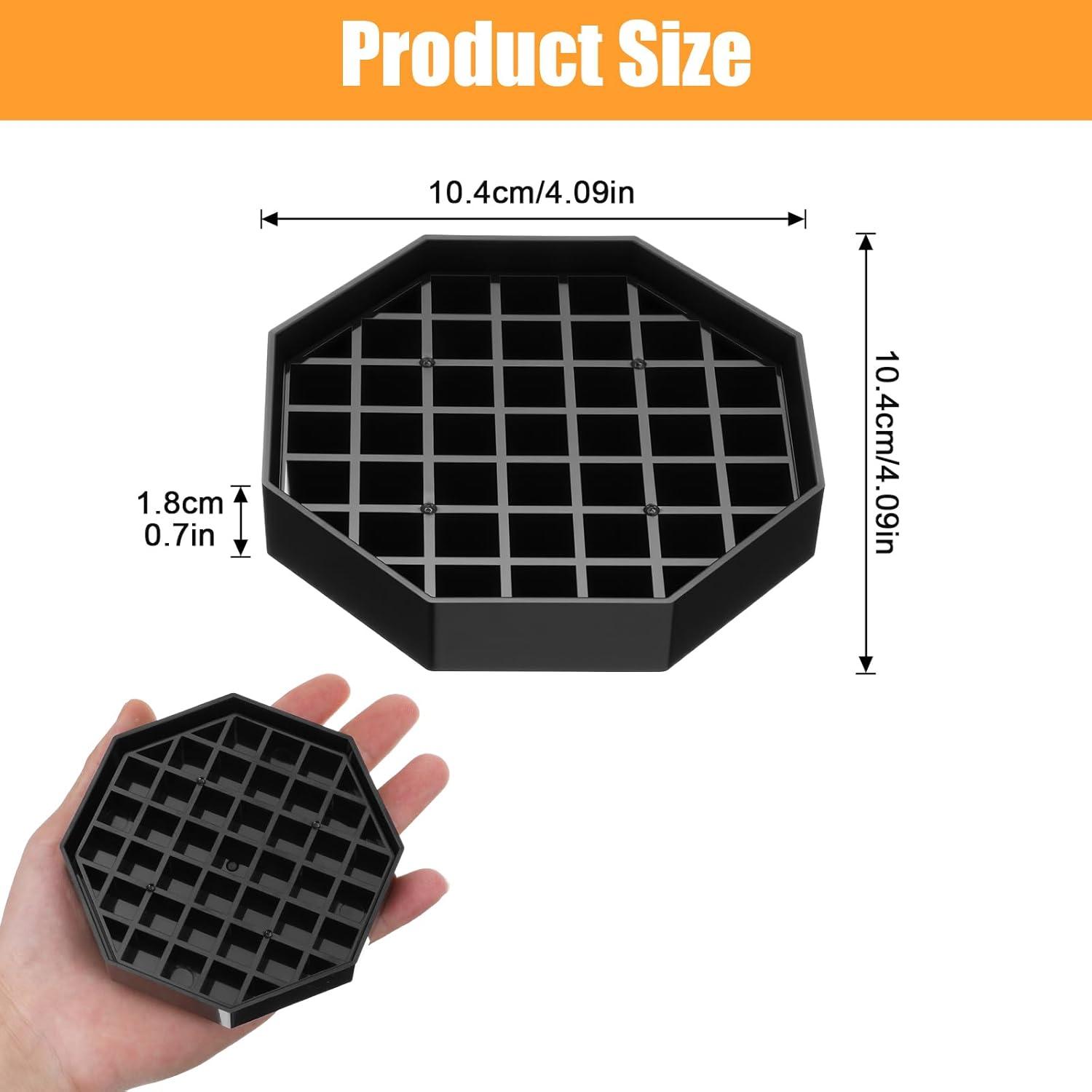 8 Bandejas de Goteo Octagonales MBAIYO 10.4cm Plástico Negro