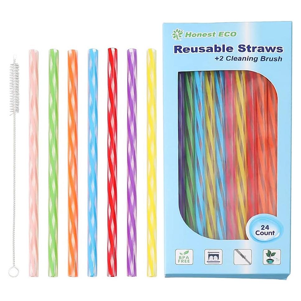 Popotes Reutilizables Honest ECO 19cm Asortidos 26 Piezas